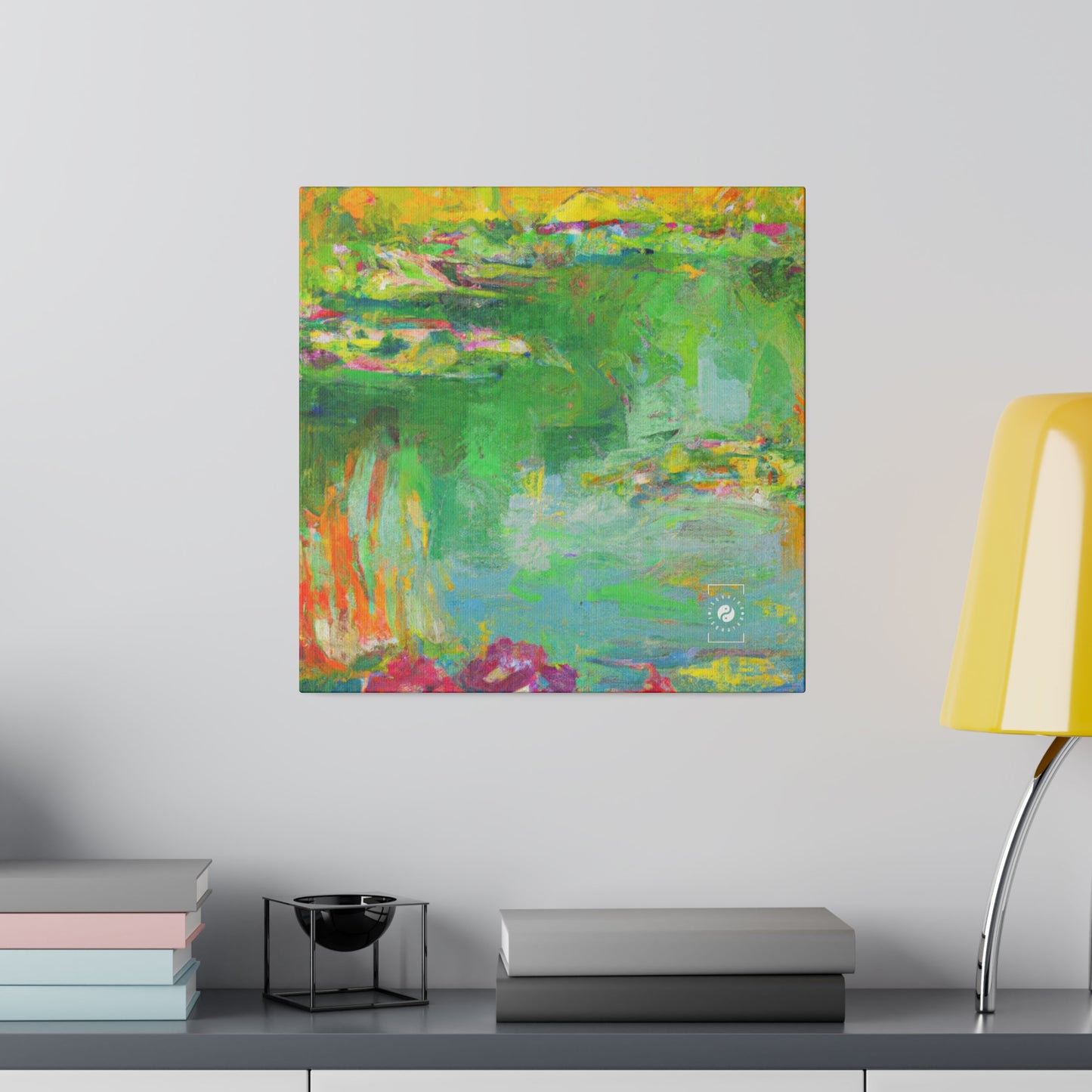 "Lily Aquarelle: Dusk Reflections" - Art Print Canvas