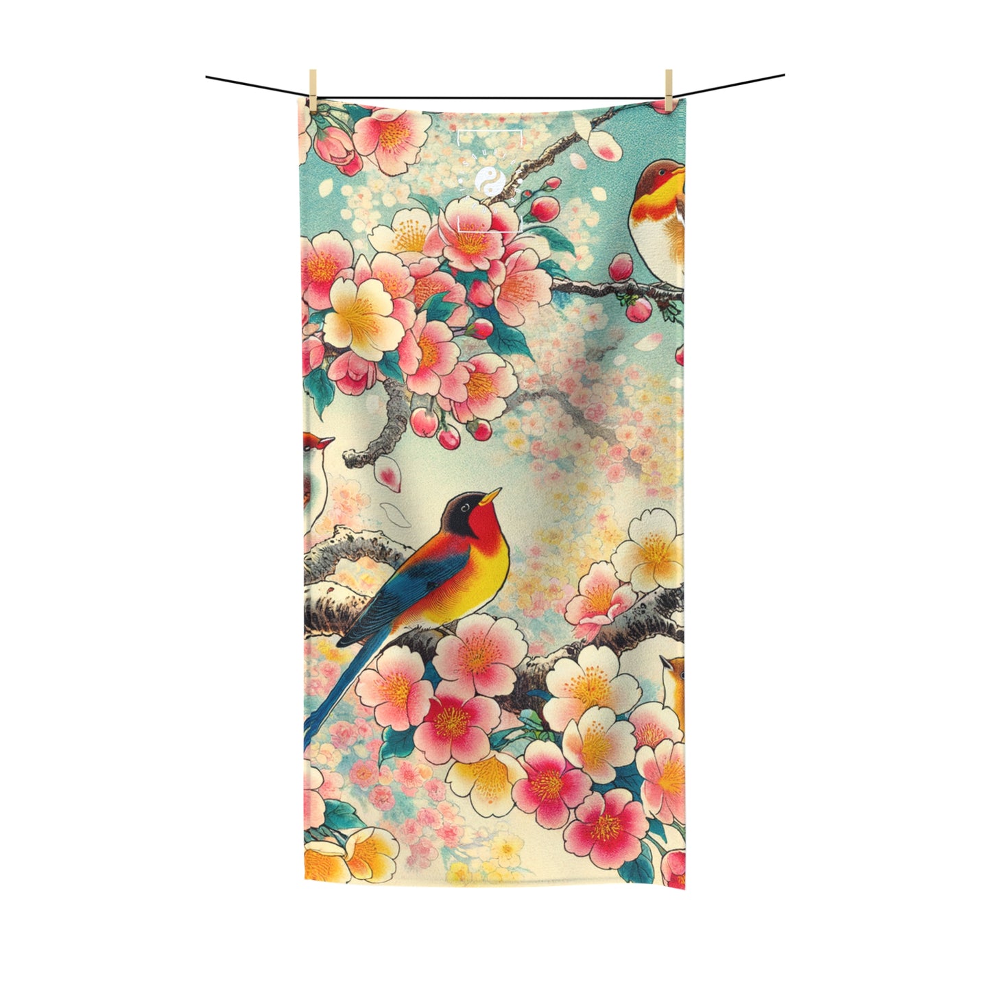 "Verdant Whispers: Sakura Chirping" - All Purpose Yoga Towel