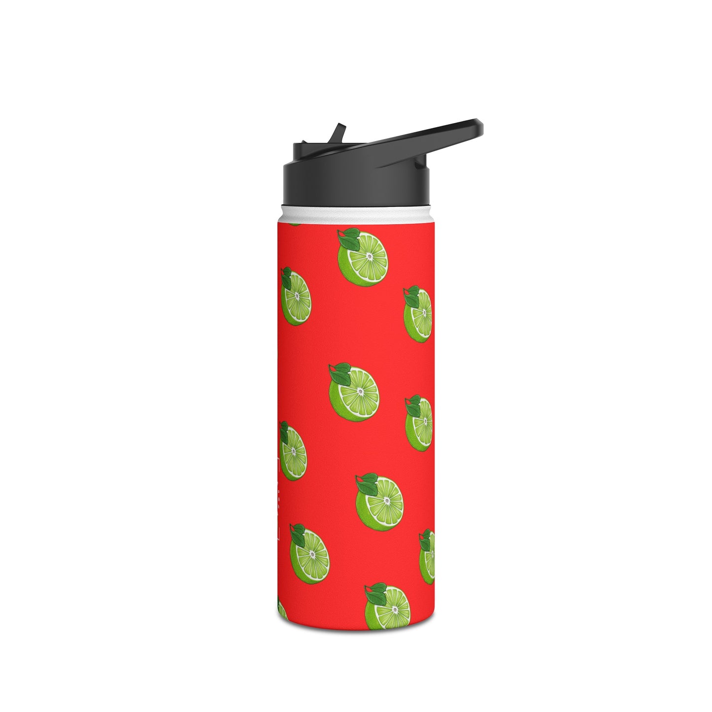 #FF3131 Bright Orange + Lime - Water Bottle