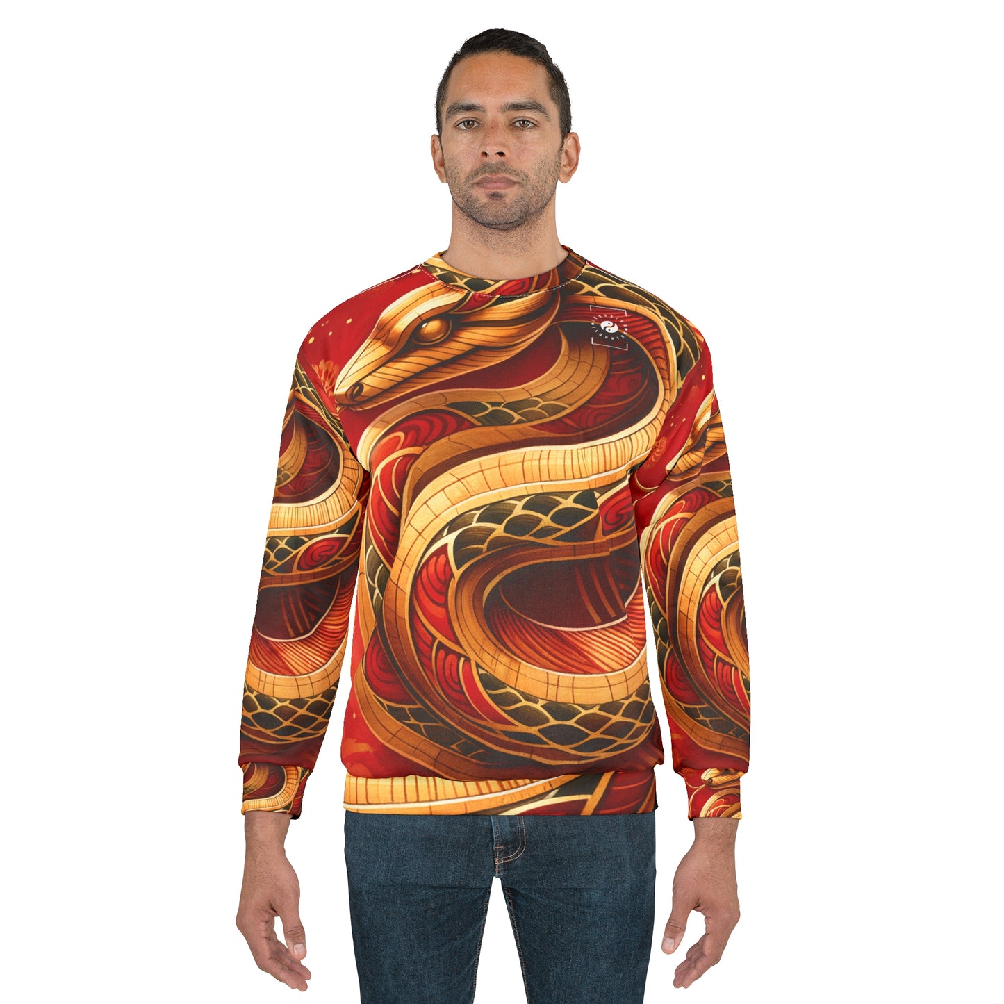 "Crimson Serenity: The Golden Snake" - Unisex Sweatshirt