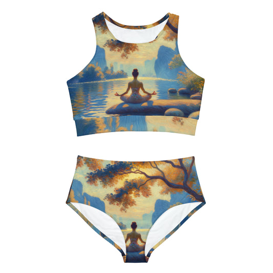 "Zen Blossom Alignment" - Ensemble de bikini de yoga chaud