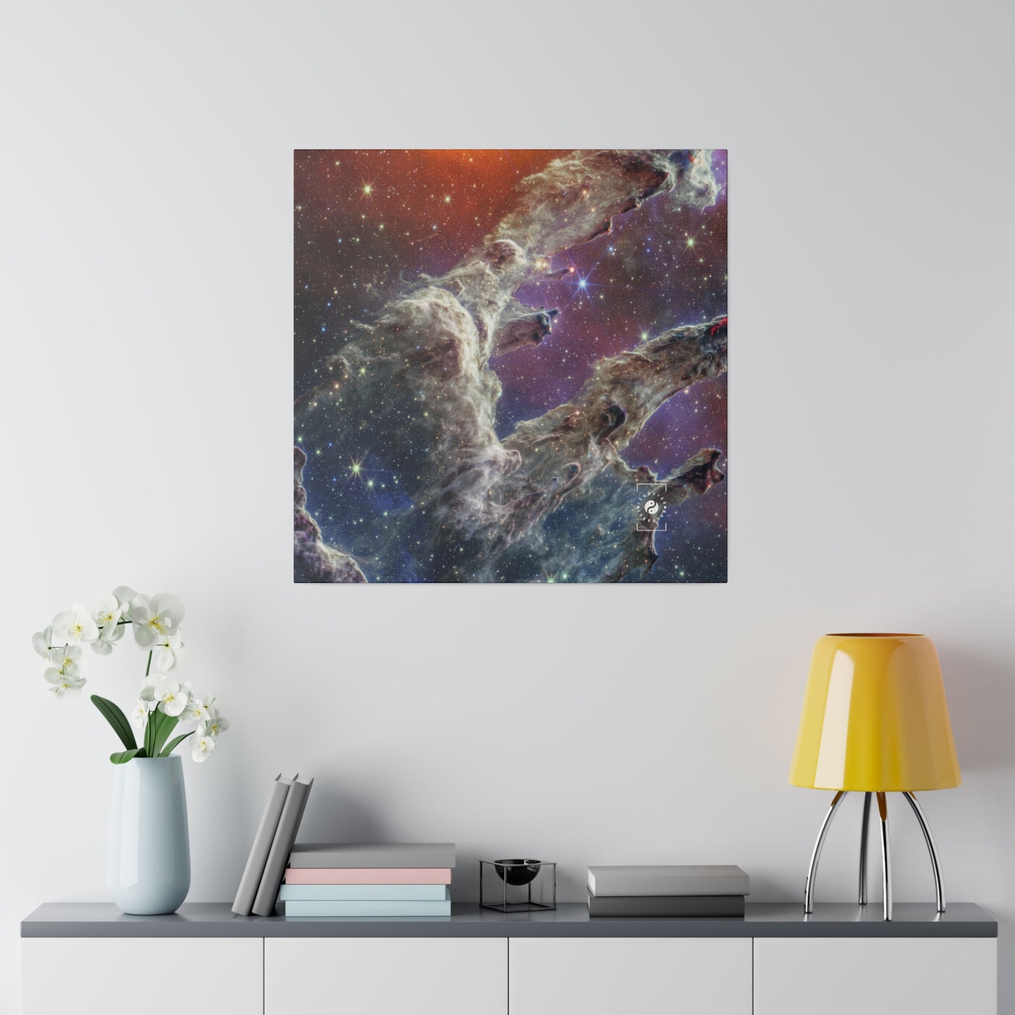 Pillars of Creation (NIRCam and MIRI Composite Image) - JWST Collection - Art Print Canvas