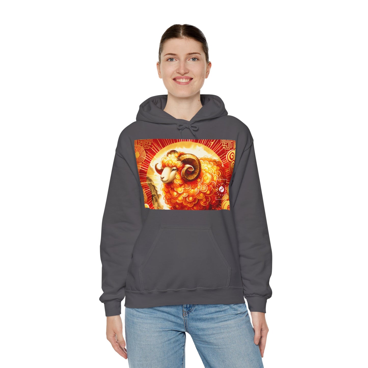 "Auspicious Gold of Divine Ewe: A Lunar New Year Revelry" - Hoodie