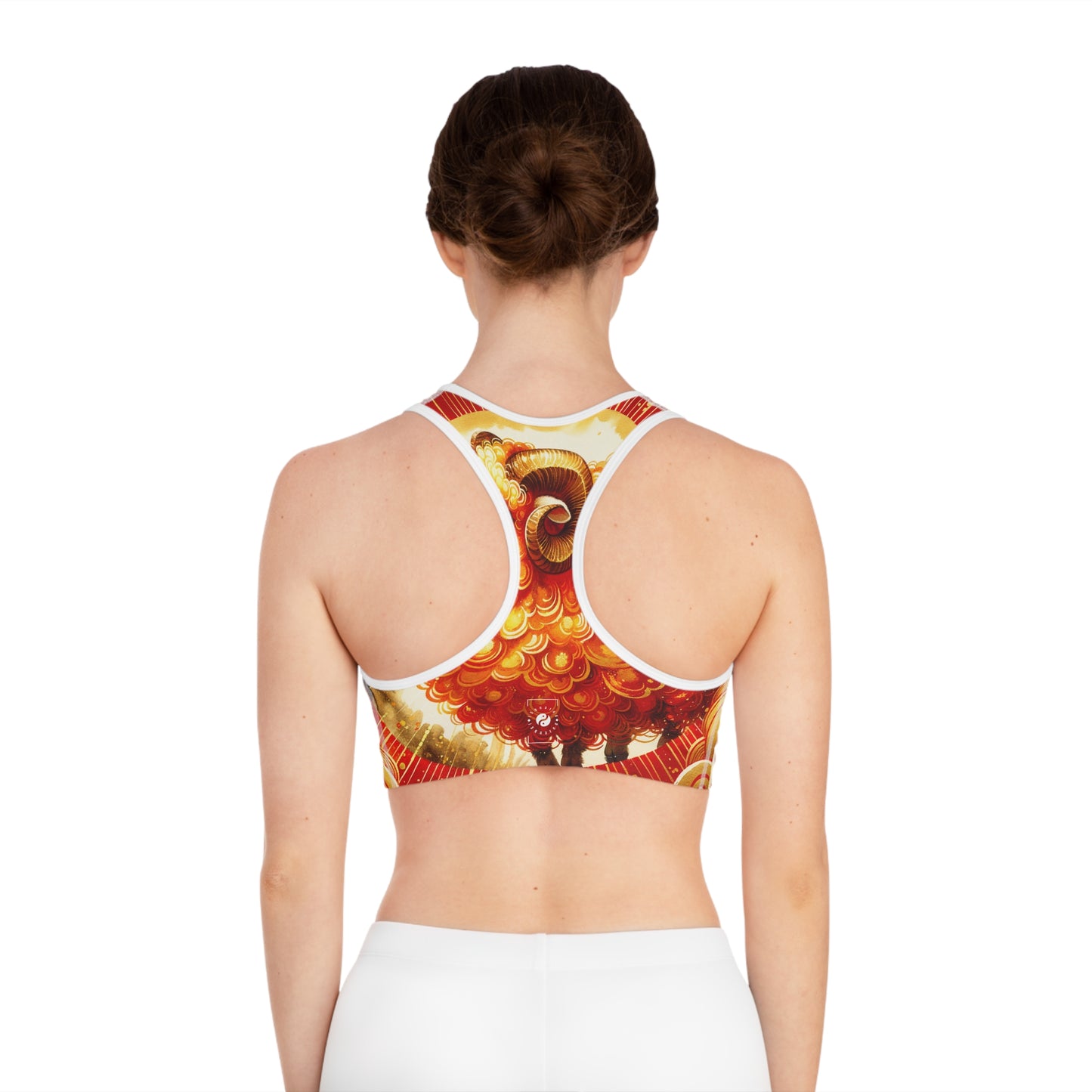 "Auspicious Gold of Divine Ewe: A Lunar New Year Revelry" - High Performance Sports Bra