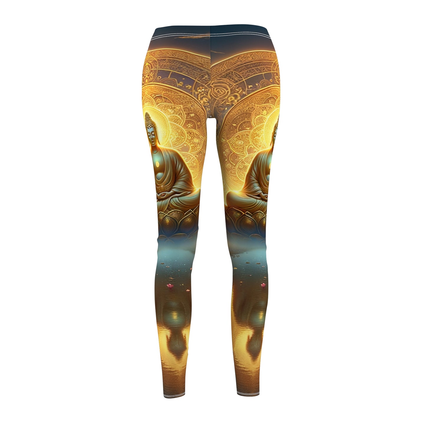 "Serenity in Transience: Illuminations of the Heart Sutra" - Casual Leggings