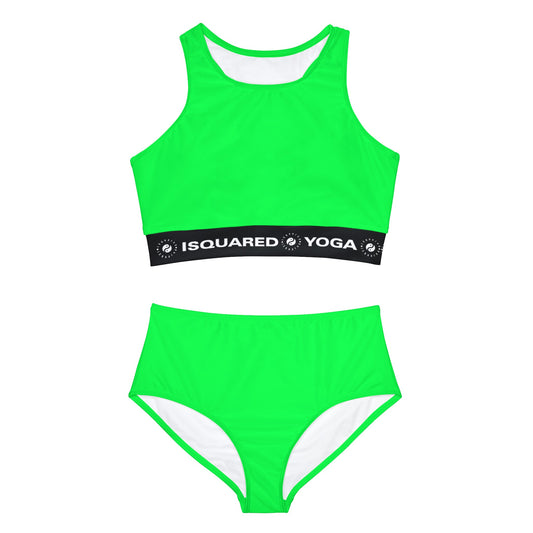 #0FFF50 Vert fluo - Ensemble bikini yoga chaud