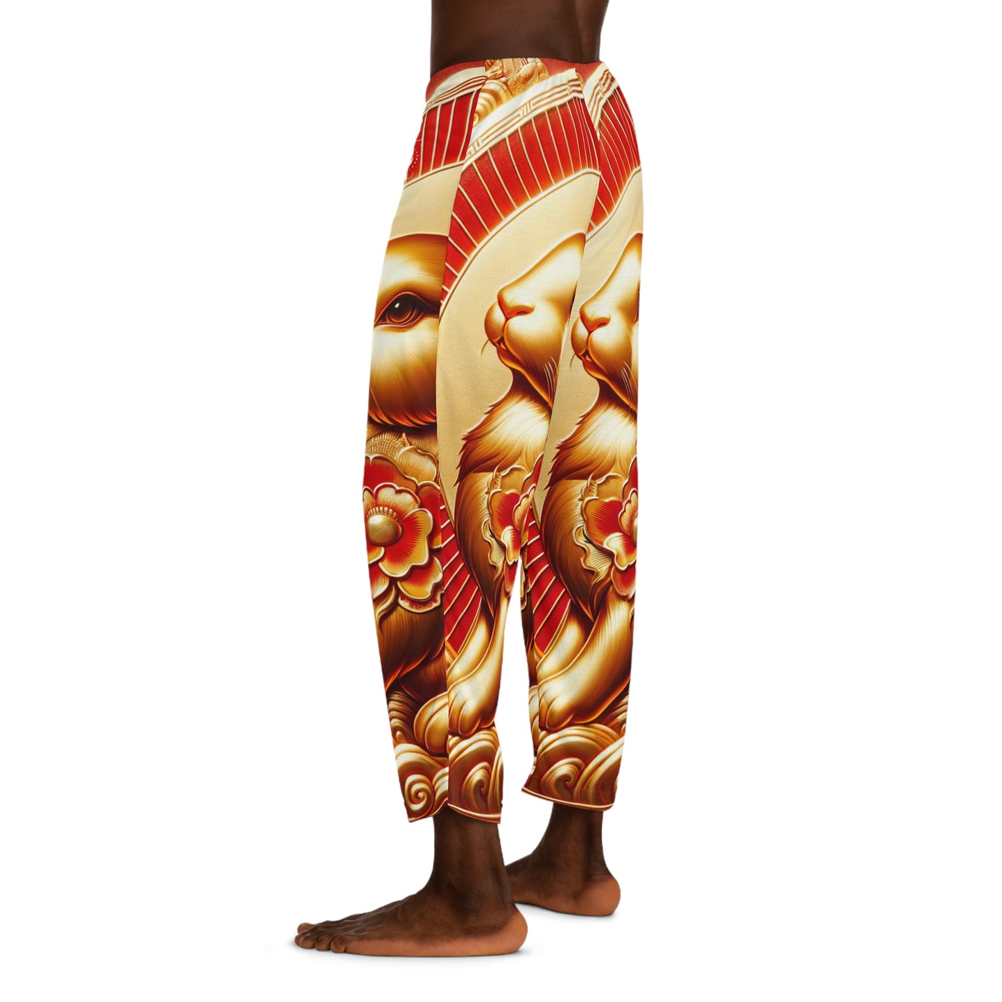 "Golden Blessings: Lunar Rabbit's Resplendence" - men's Lounge Pants