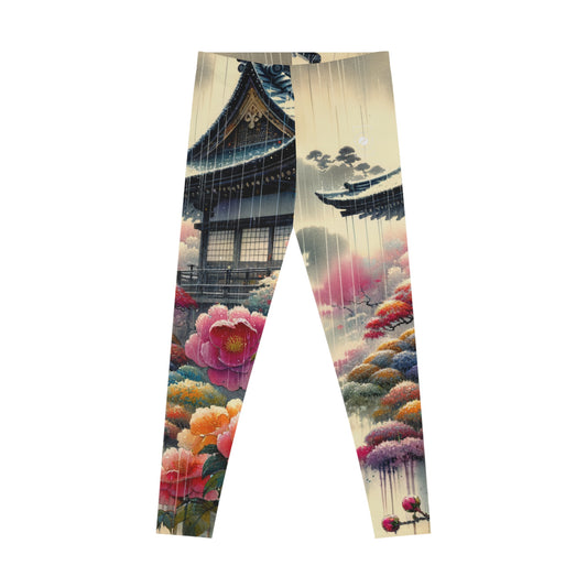 "Rain-drenched Sakura Spectrum" - Unisex Tights