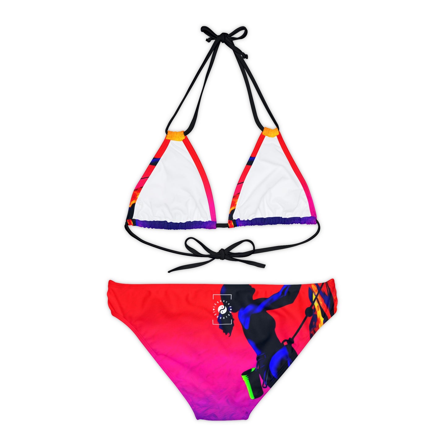 "Technicolour Ascent: The Digital Highline" - Lace-up Bikini Set