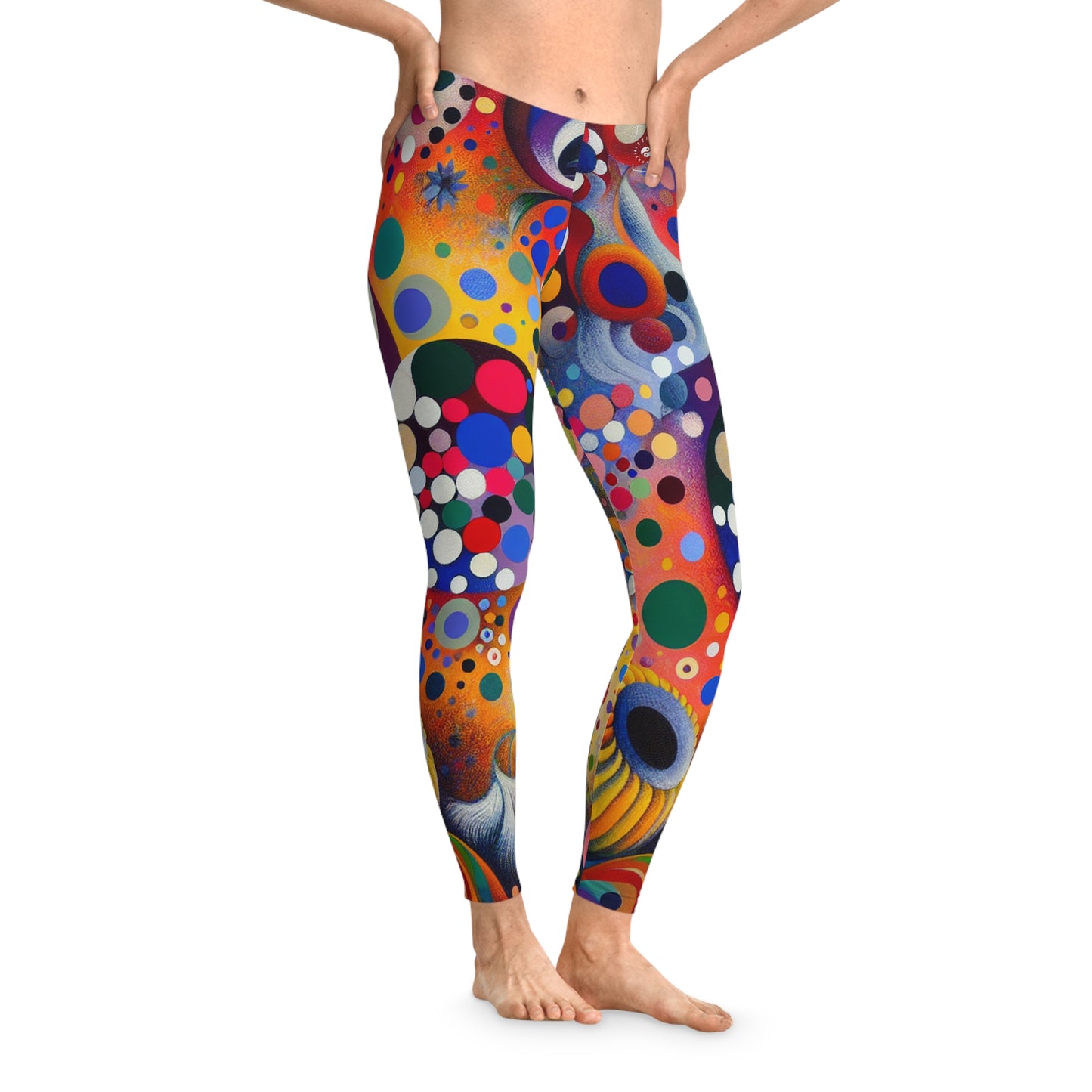 "Polka Petals in Yogic Surrealism: An Artistic Salute to Kusama and Kahlo" - Unisex Tights