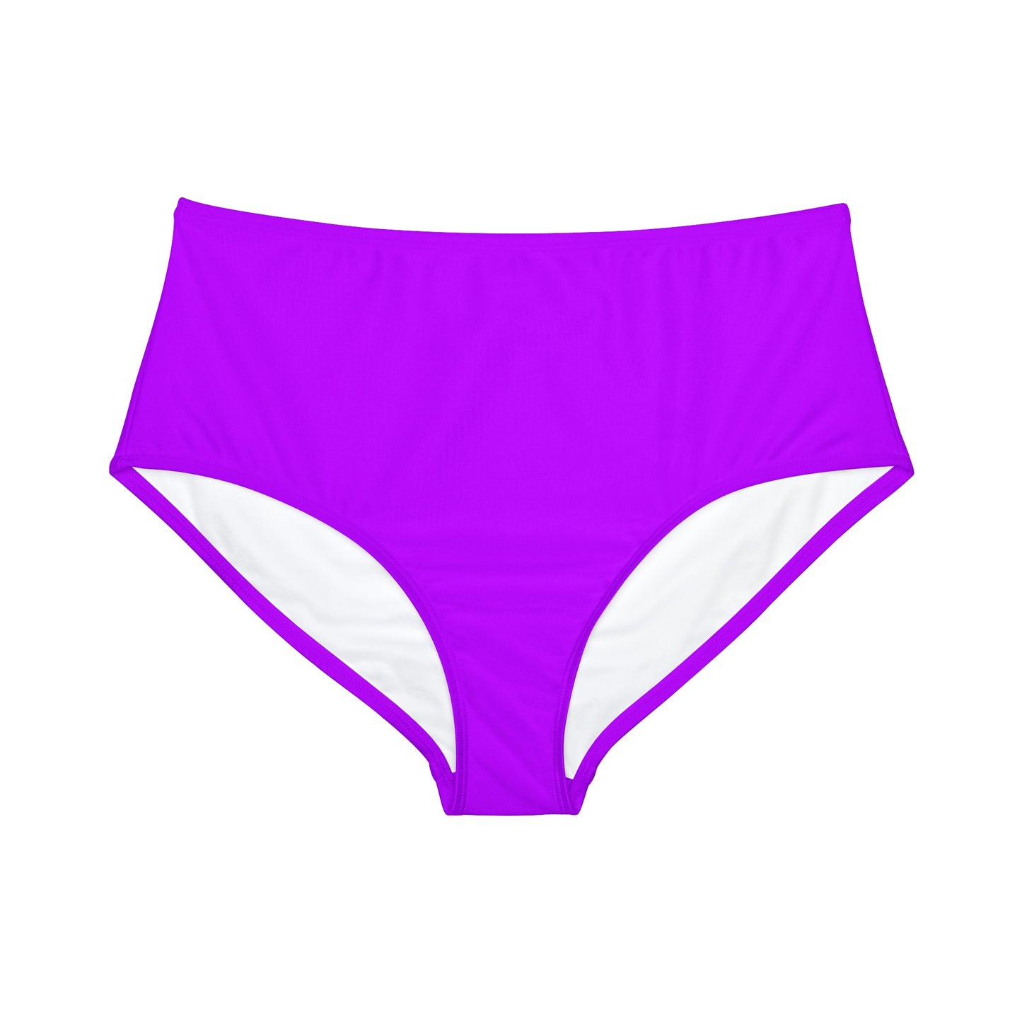 #BF00FF Electric Purple - High Waisted Bikini Bottom