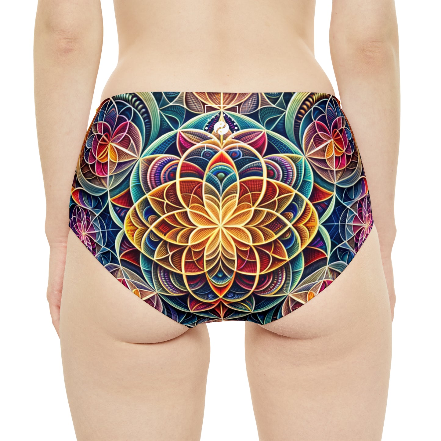 "Sacred Symmetry: Infinite Radiance of Love" - High Waisted Bikini Bottom