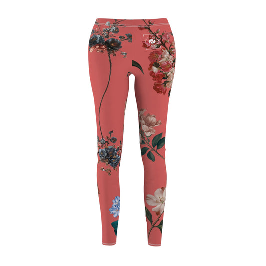 Botanicals on Coral - Casual Leggings