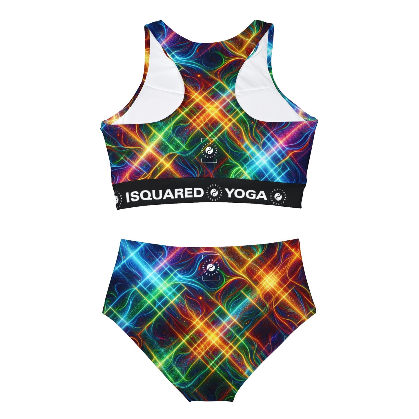 "Neon Plaid Luminosity Matrix" - Hot Yoga Bikini Set