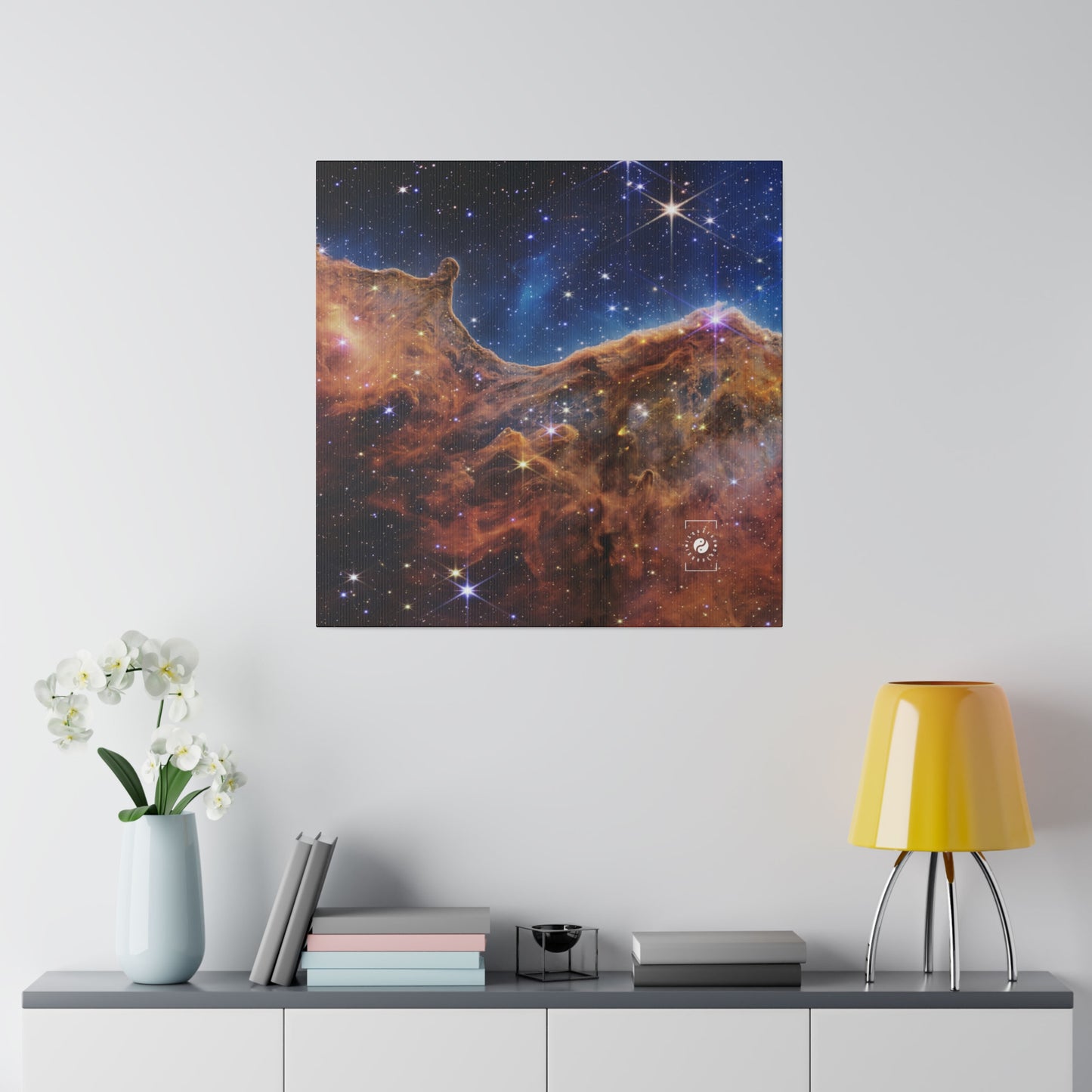 “Cosmic Cliffs” in the Carina Nebula (NIRCam Image) - JWST Collection - Art Print Canvas