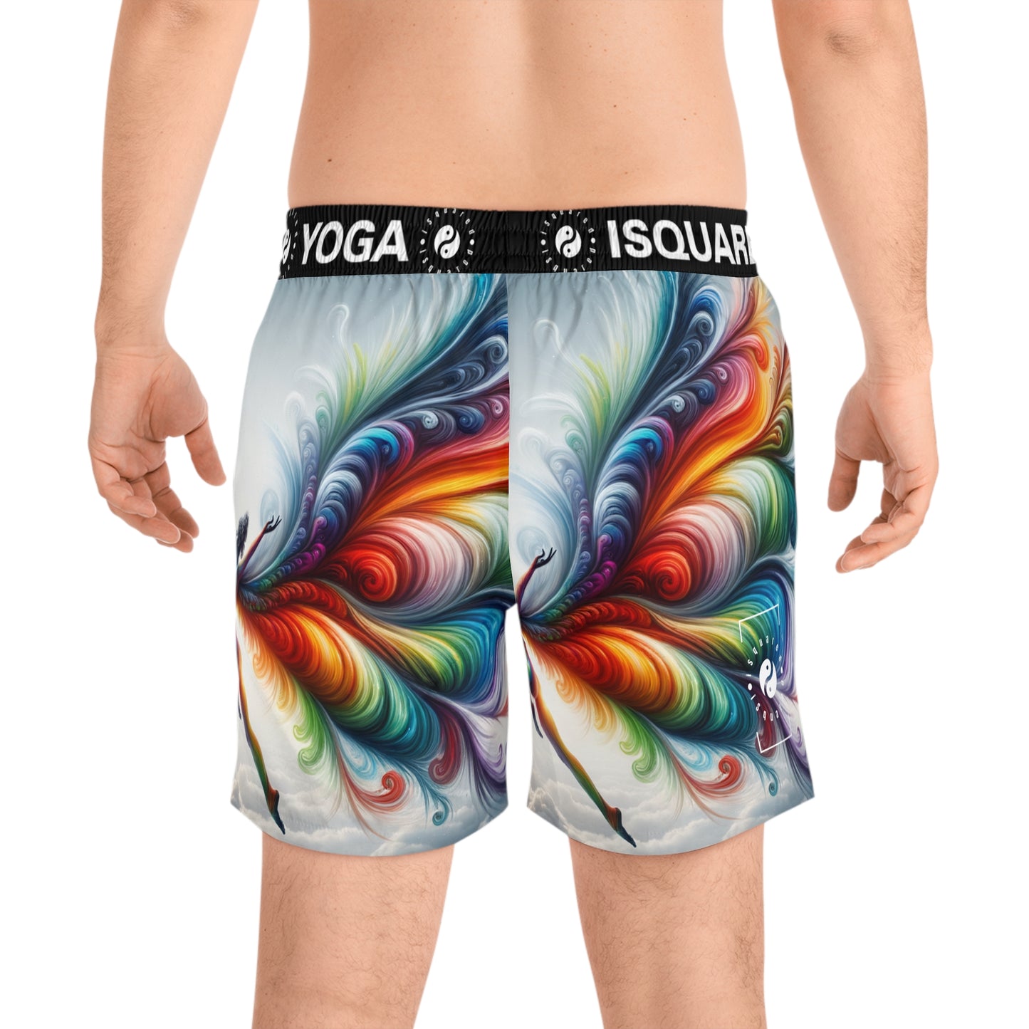 "Yogini's Rainbow Flight" - Swim Shorts (Mid-Length) for Men