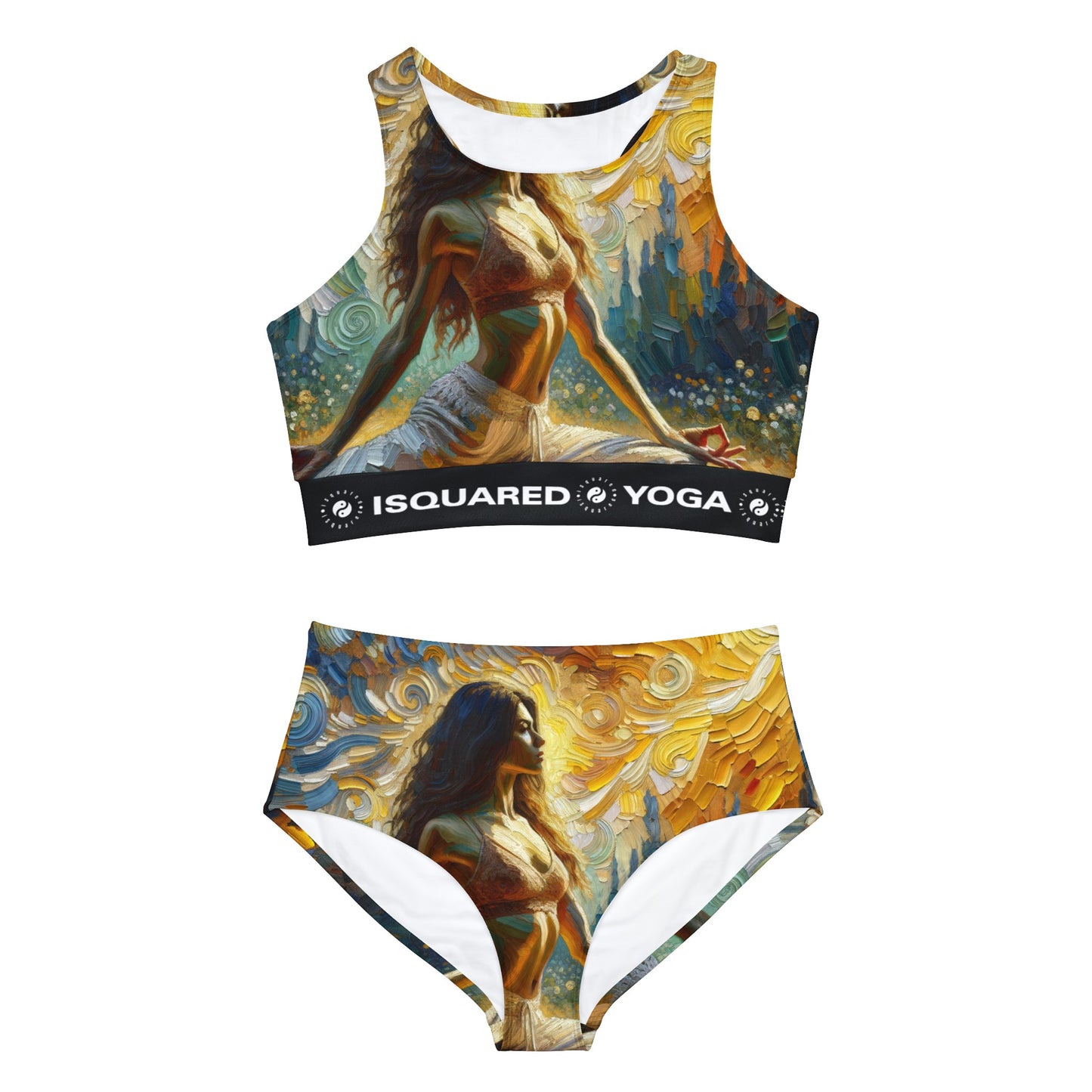 "Golden Warrior: A Tranquil Harmony" - Hot Yoga Bikini Set