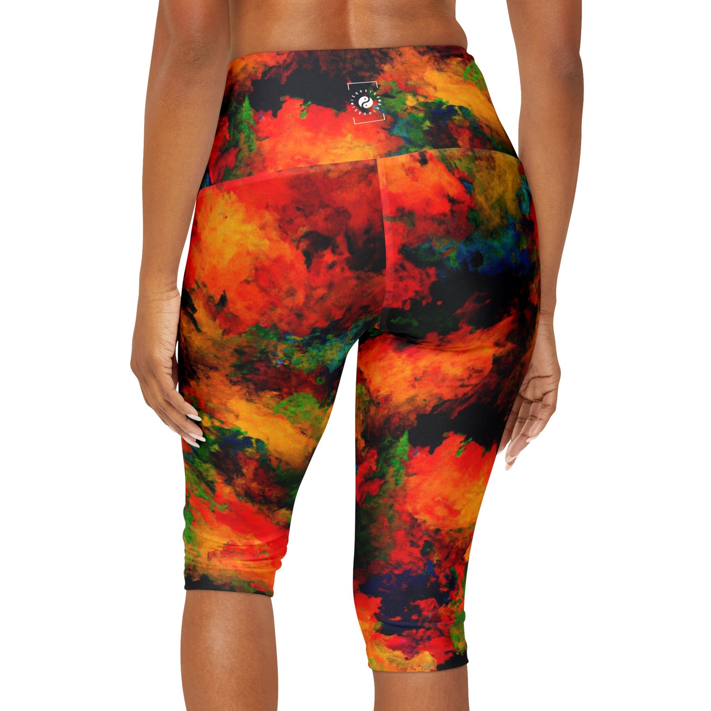 Luminous Whispers Symphony - High Waisted Capri Leggings