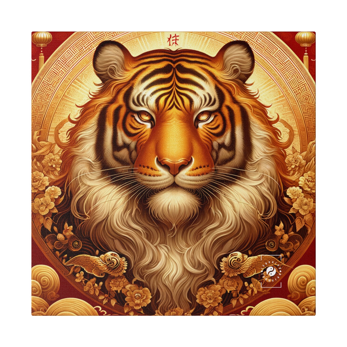 "Golden Majesty: Ascension of the Lunar Tiger" - Art Print Canvas