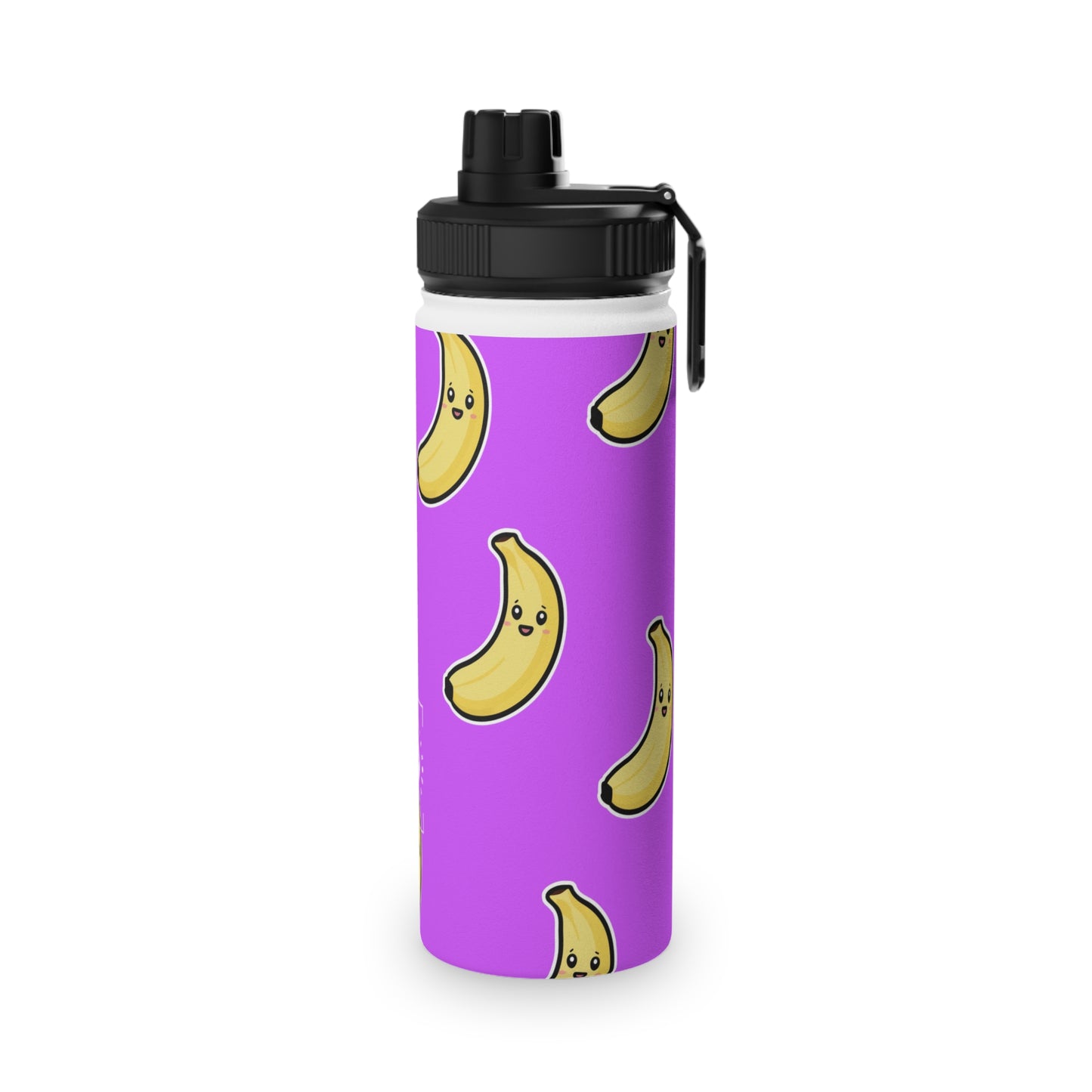 #D65BFF Purple + Banana - Sports Water Bottle