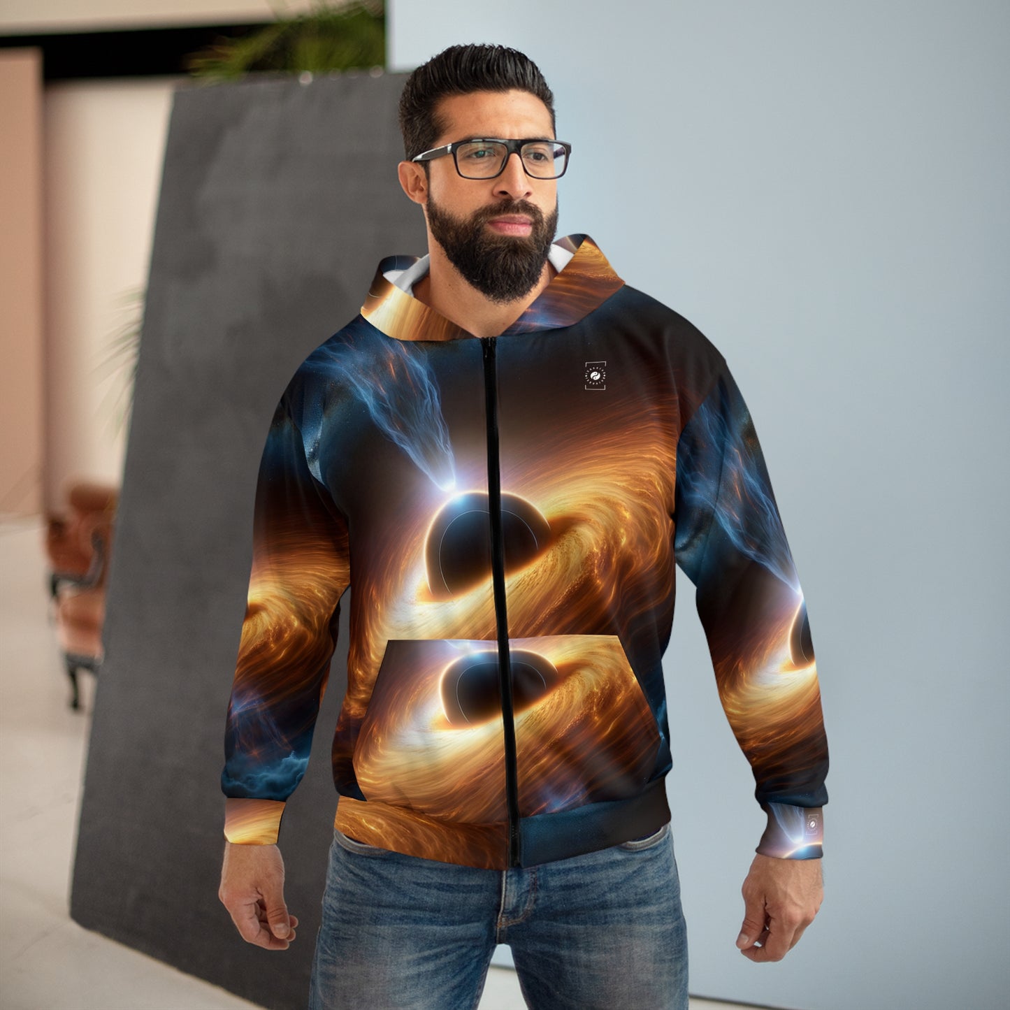 "Discs of Illumination: Black Hole Reverie" - Zip Hoodie