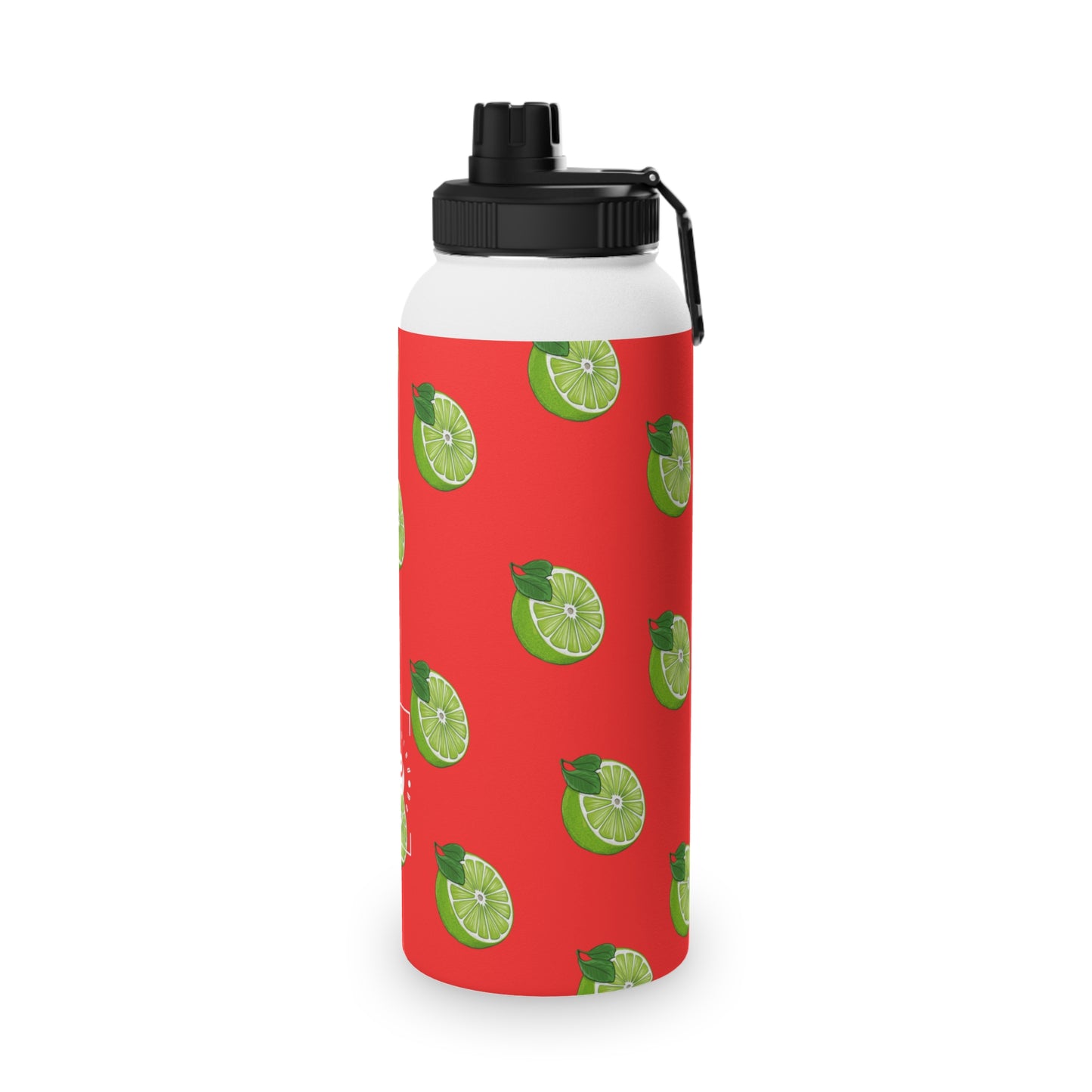 #FF3131 Bright Orange + Lime - Sports Water Bottle