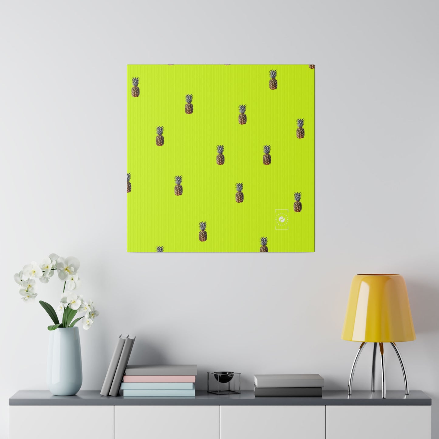 #D7FF11 Sharp Yellow + Pineapple - Art Print Canvas