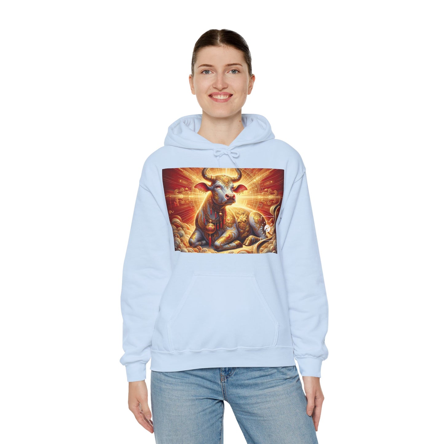 "Golden Euphoria: A Dance of the Divine Bovine" - Hoodie