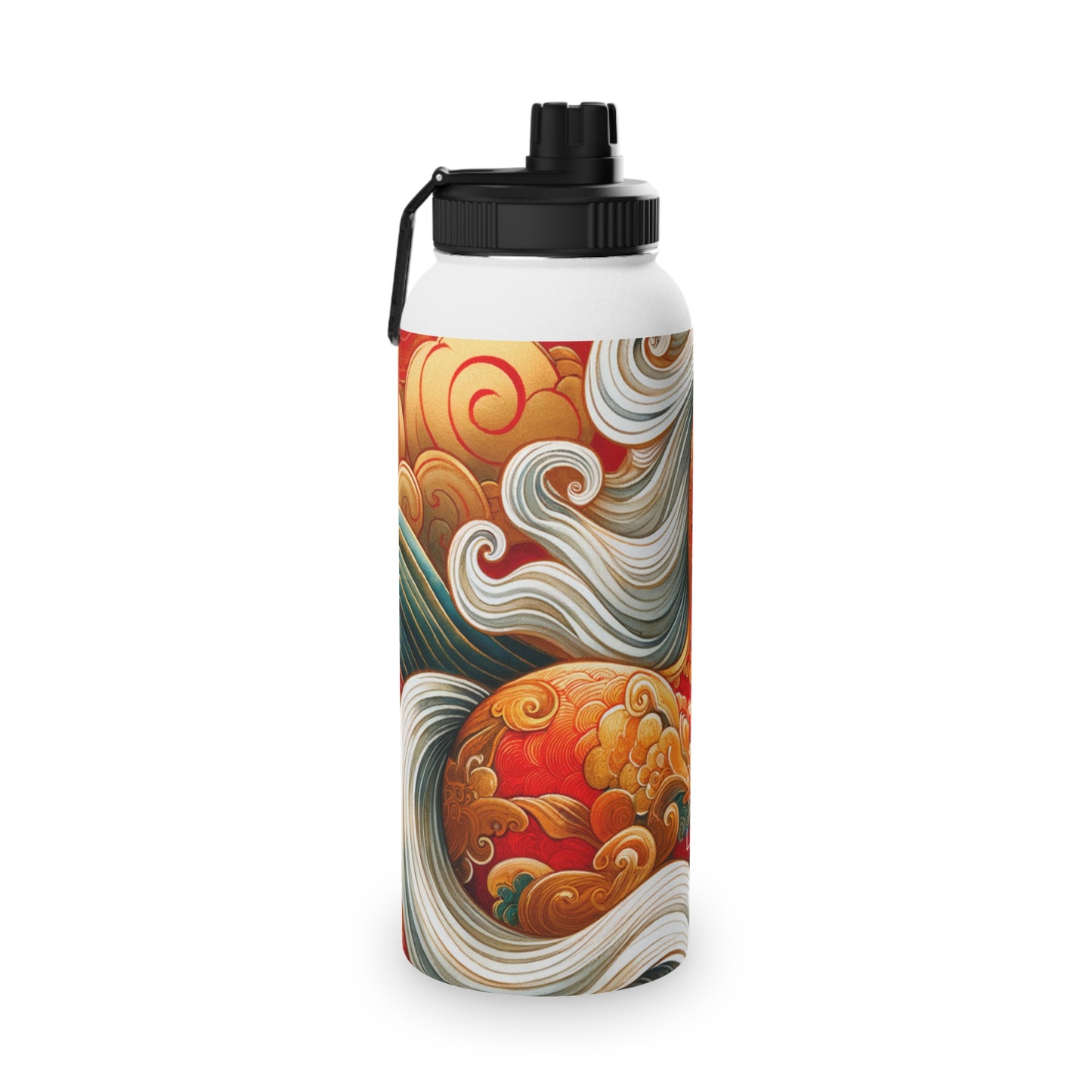 "Gold Gallop on Vermilion Vista: A Lunar New Year’s Ode" - Sports Water Bottle