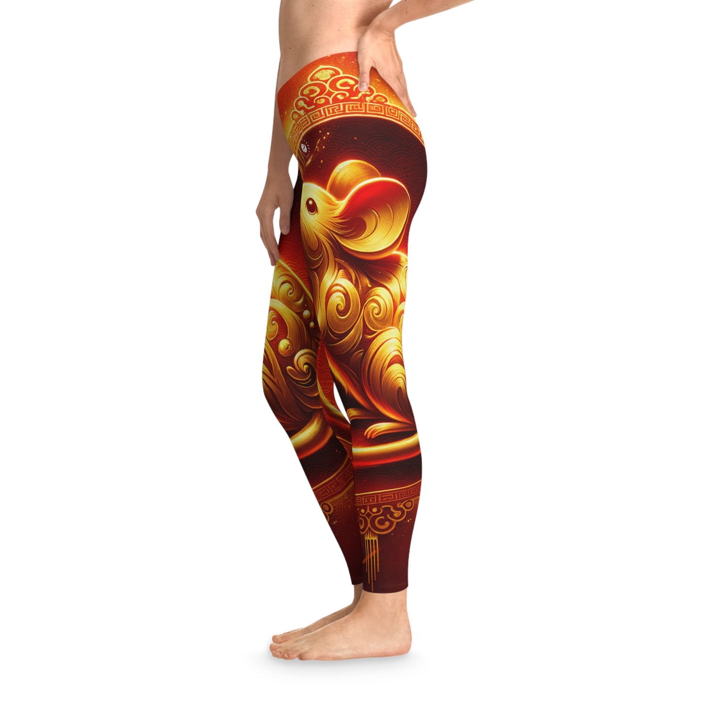 "Golden Emissary: A Lunar New Year's Tribute" - Unisex Tights