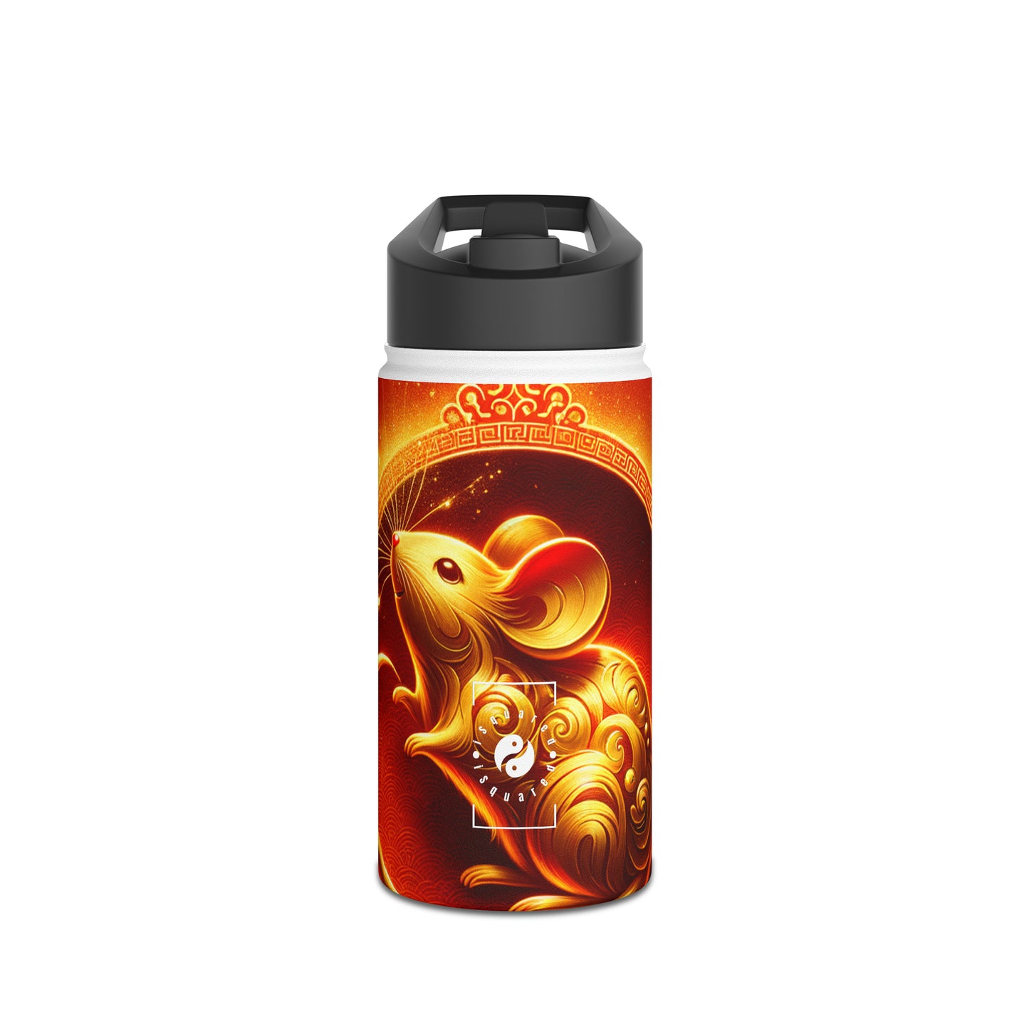 "Golden Emissary: A Lunar New Year's Tribute" - Water Bottle