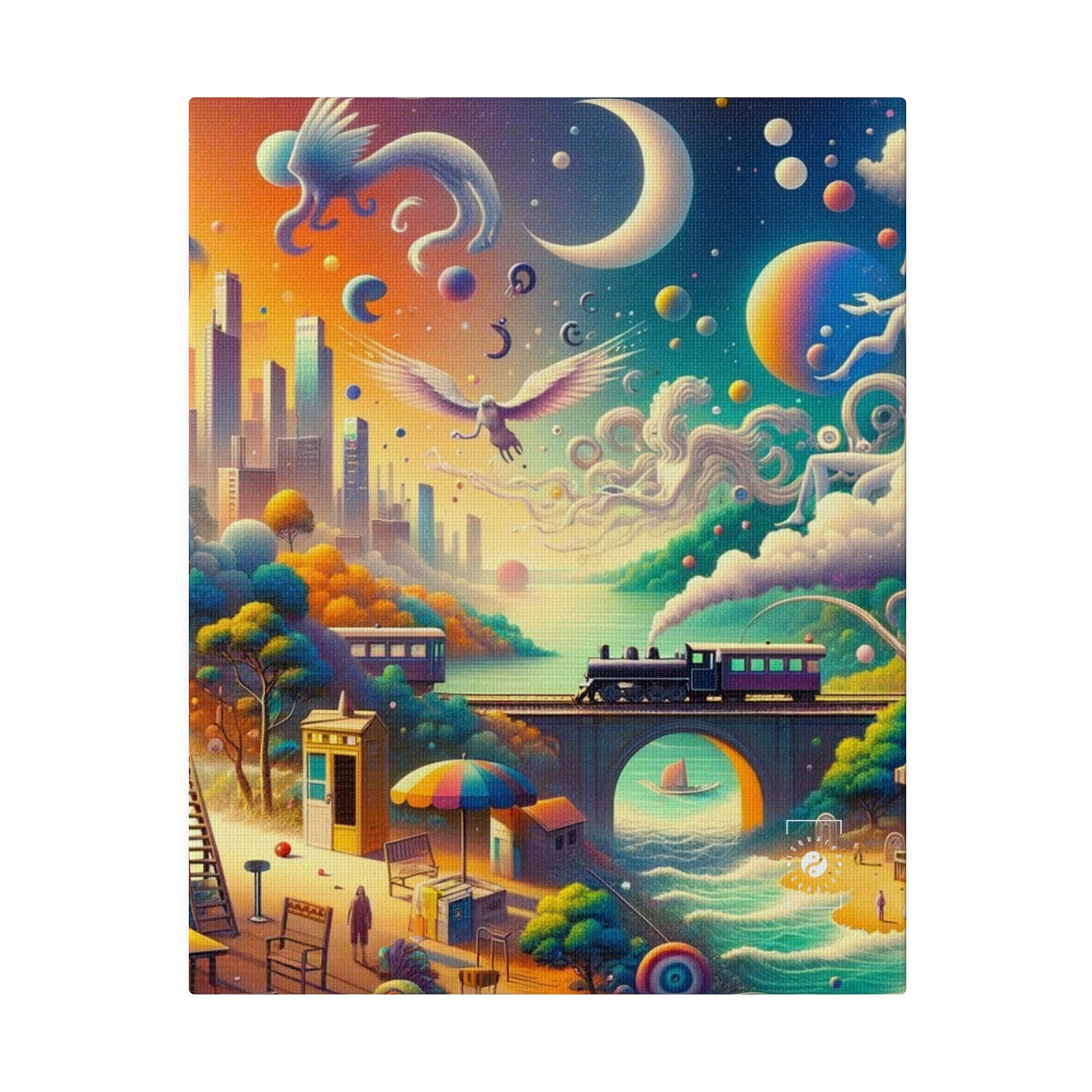 "Mirrors of Metaphor: A Murakami Odyssey" - Art Print Canvas