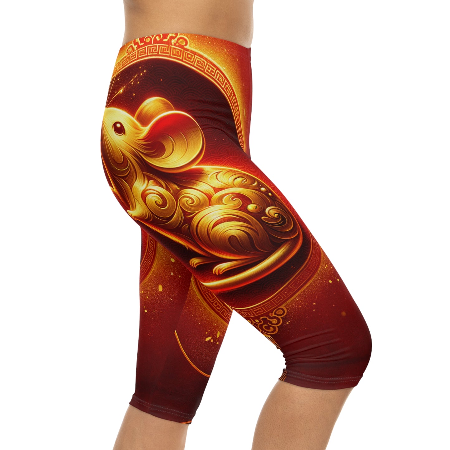 "Golden Emissary: A Lunar New Year's Tribute" - Capri Shorts