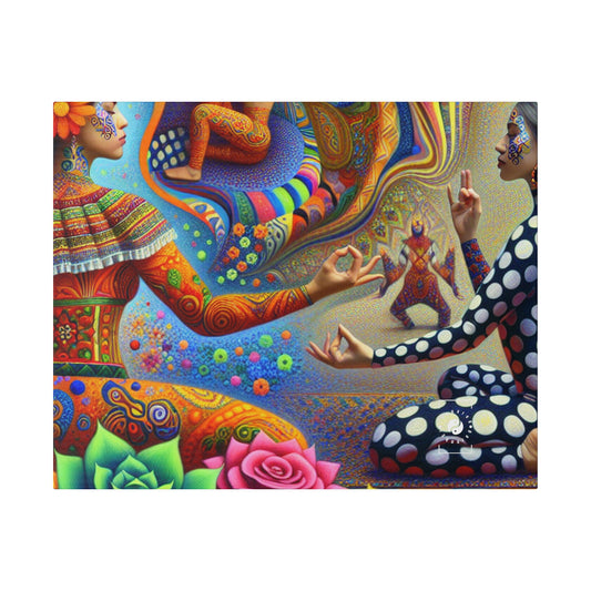 "Kahlo-Kusama Blossom Asanas: A Surreal Yoga Symphony" - Art Print Canvas