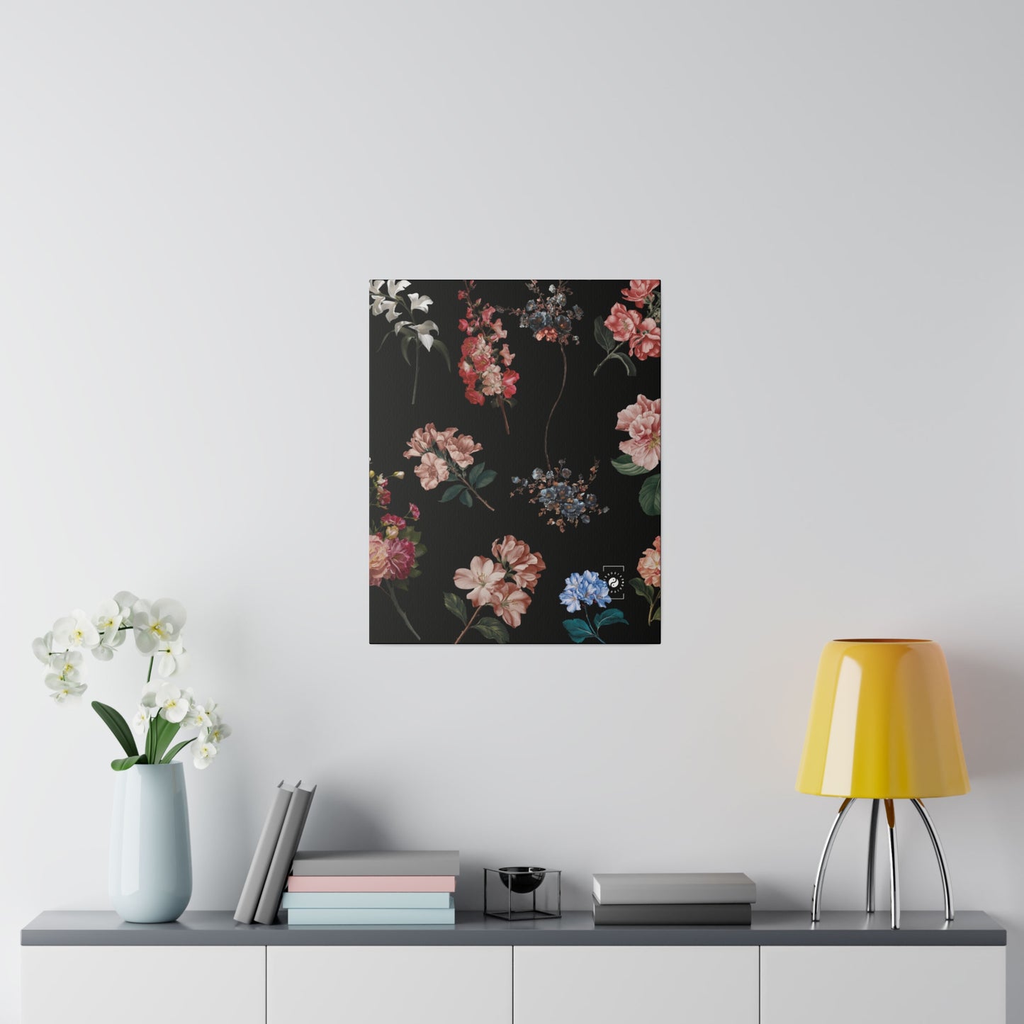 Botanicals on Black - Art Print Canvas