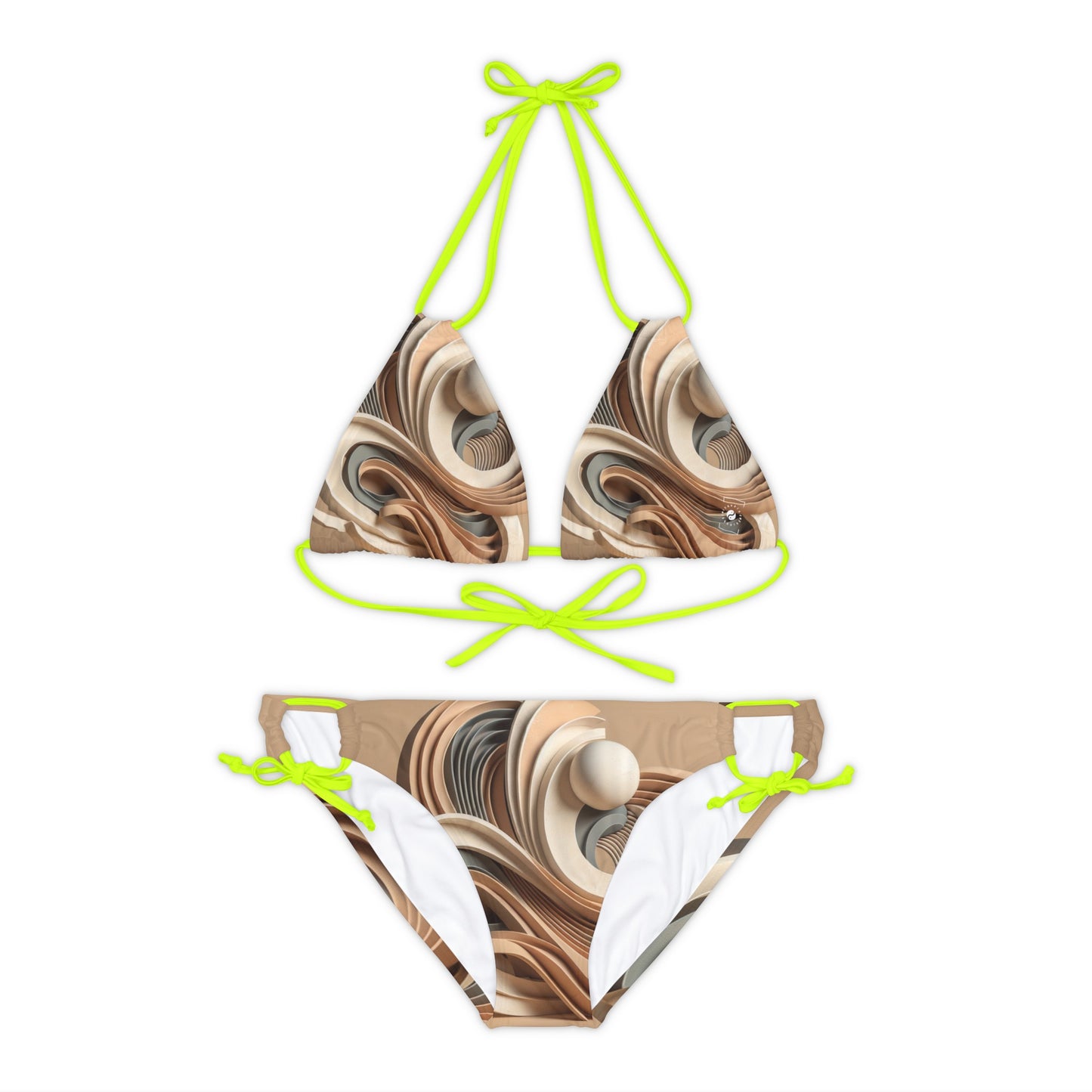 "Hepworth Hues: An Earth Tone Symphony" - Lace-up Bikini Set