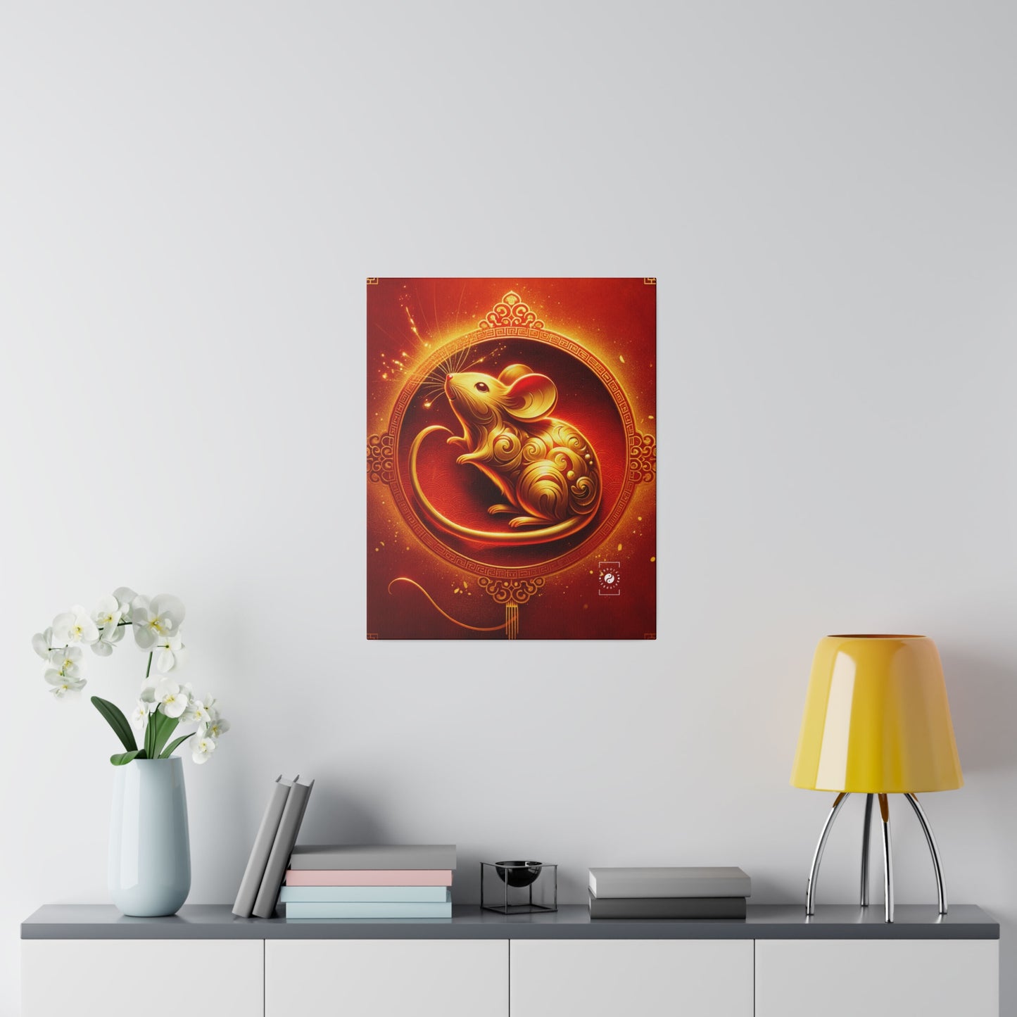 "Golden Emissary: A Lunar New Year's Tribute" - Art Print Canvas