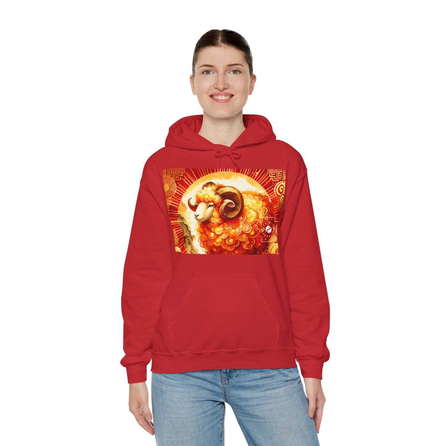 "Auspicious Gold of Divine Ewe: A Lunar New Year Revelry" - Hoodie