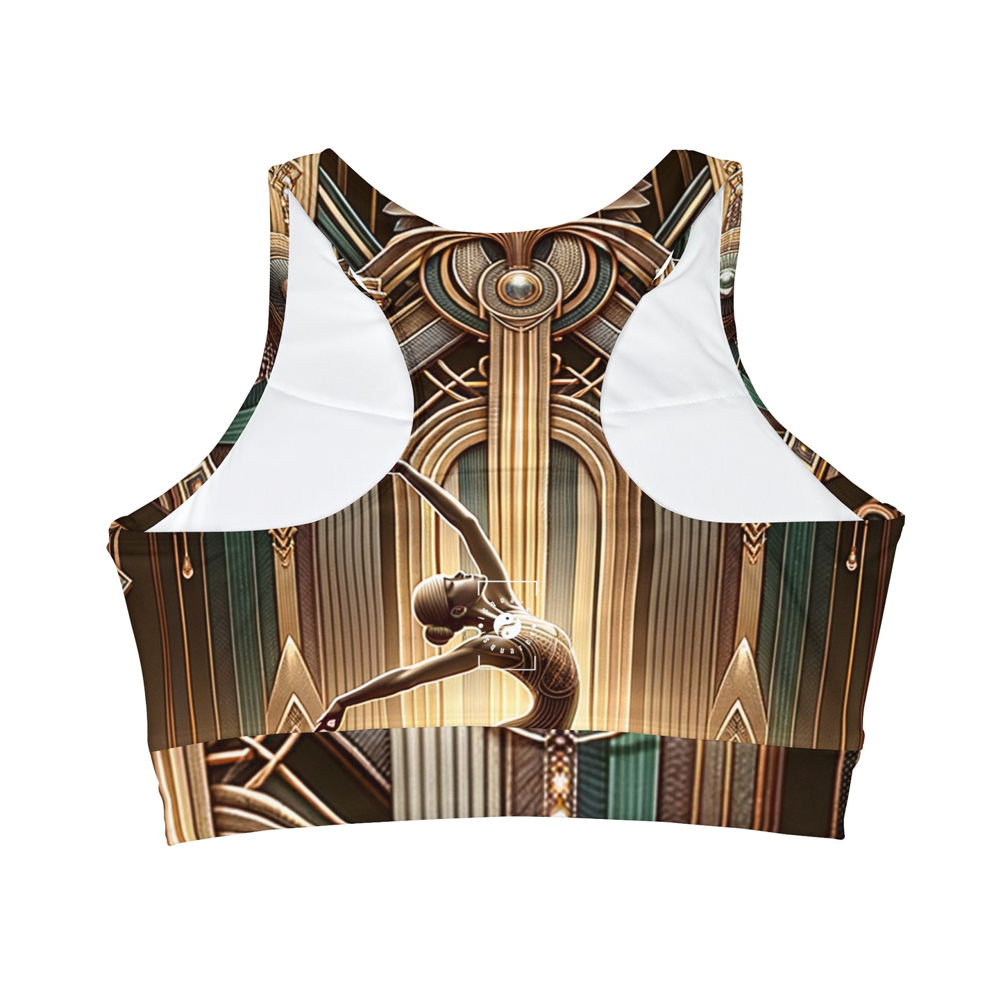 Deco Serenity: A Fusion of Opulence and Zen - High Neck Crop Top