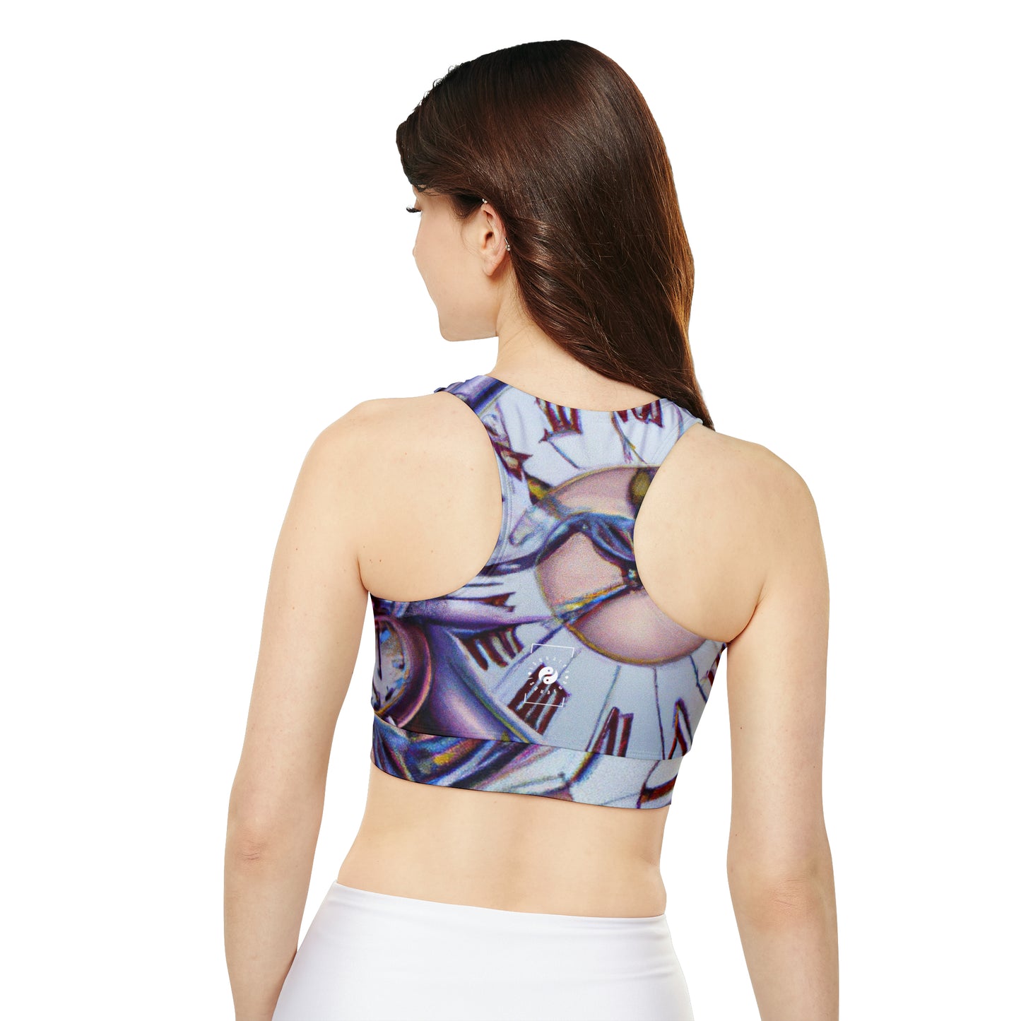 "Chrono Illusionist's Liquid Riddle" - Lined & Padded Sports Bra