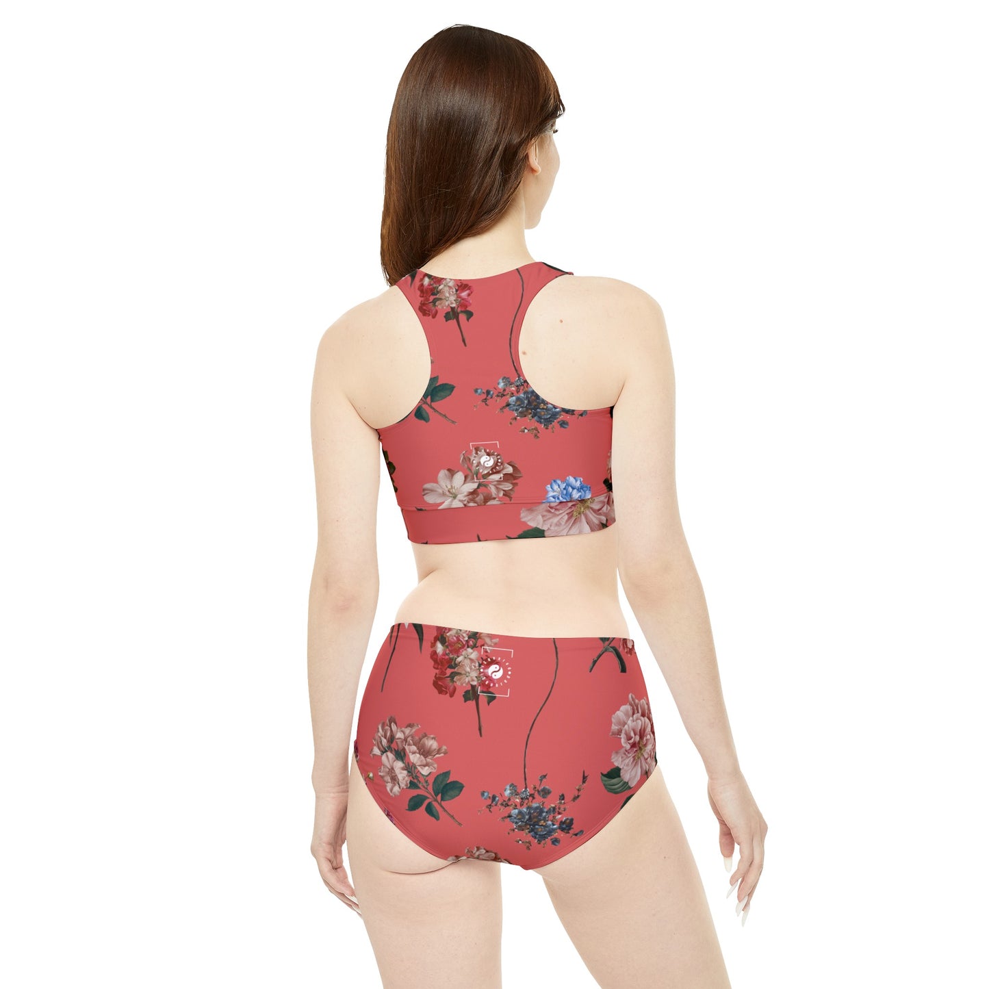 Botanicals on Coral - Hot Yoga Bikini Set