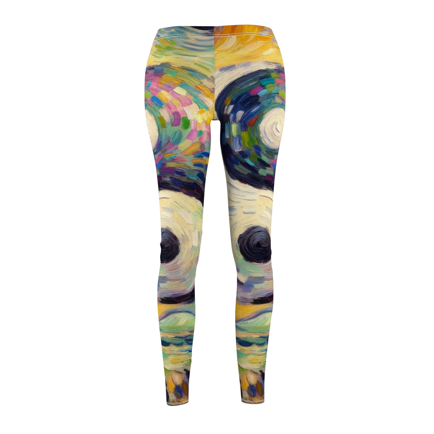 "Spectral Duality: An Impressionist Balance" - Casual Leggings