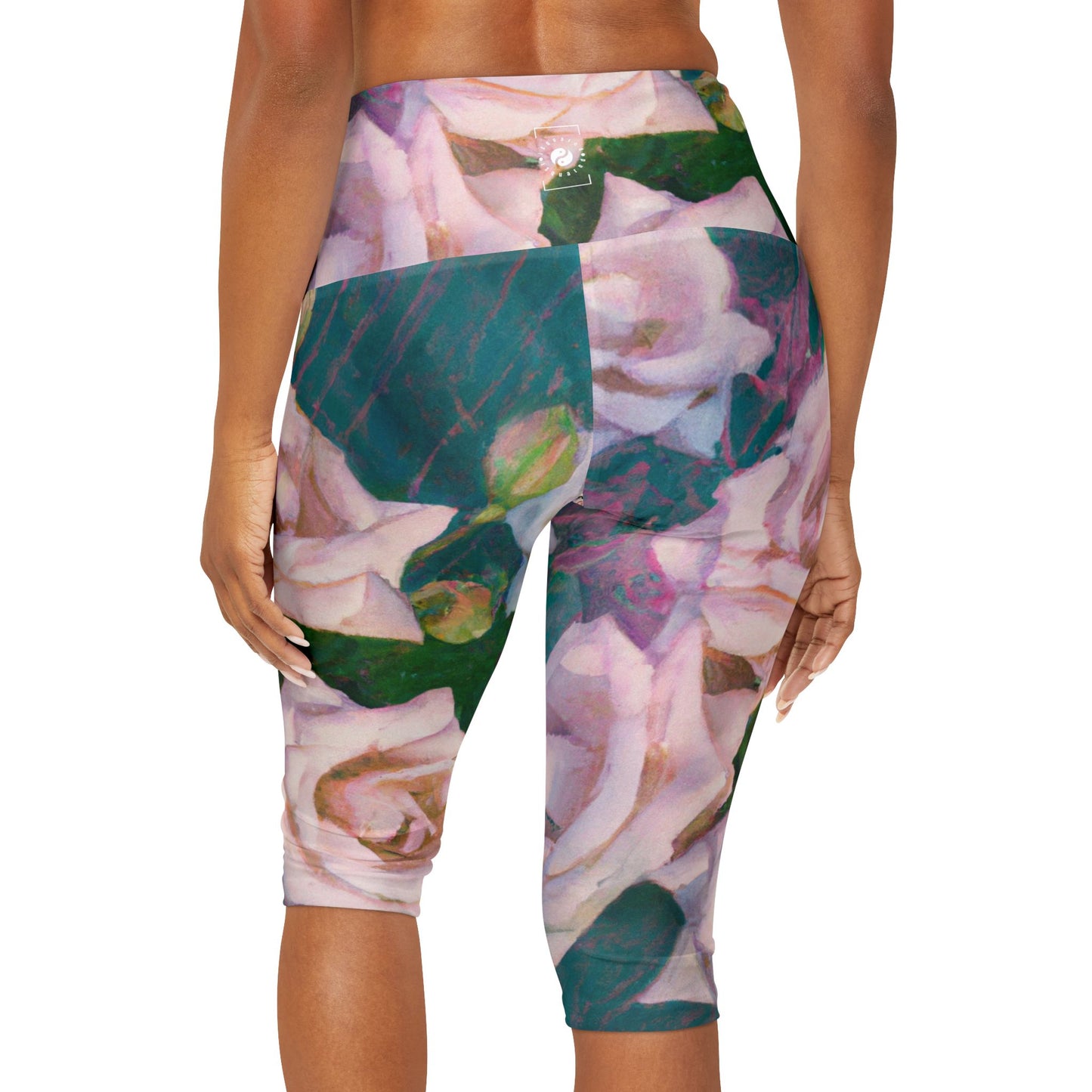 Cosmic Roses - High Waisted Capri Leggings