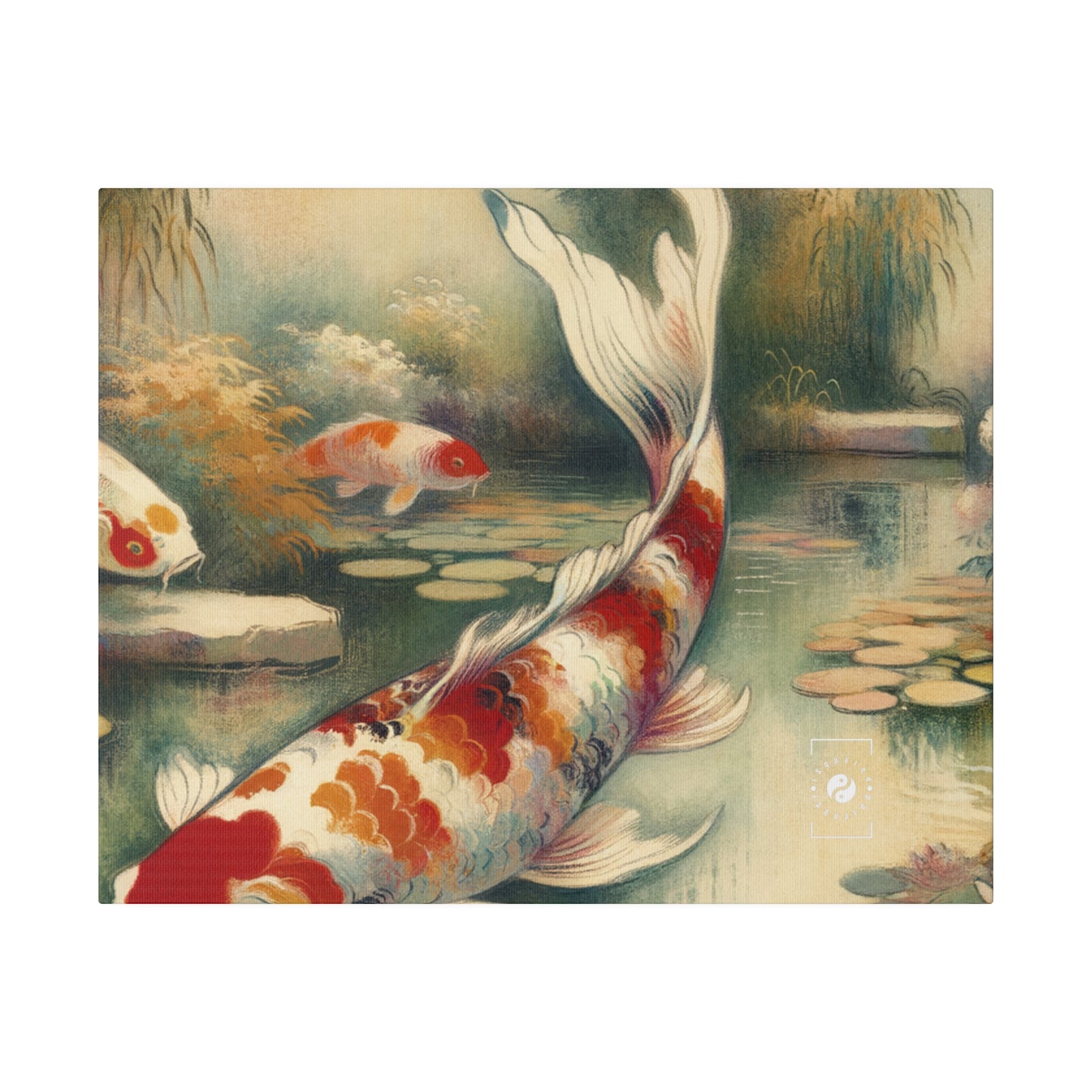 Koi Lily Pond - Art Print Canvas