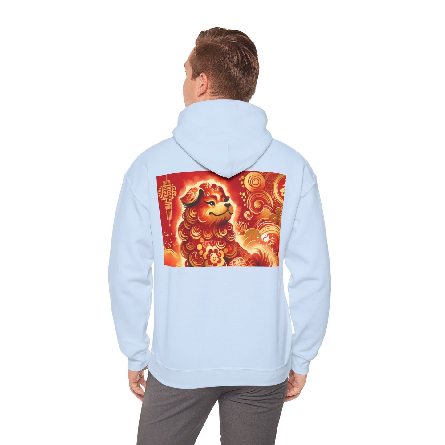 "Golden Canine Emissary on Crimson Tide: A Chinese New Year Odyssey" - Hoodie