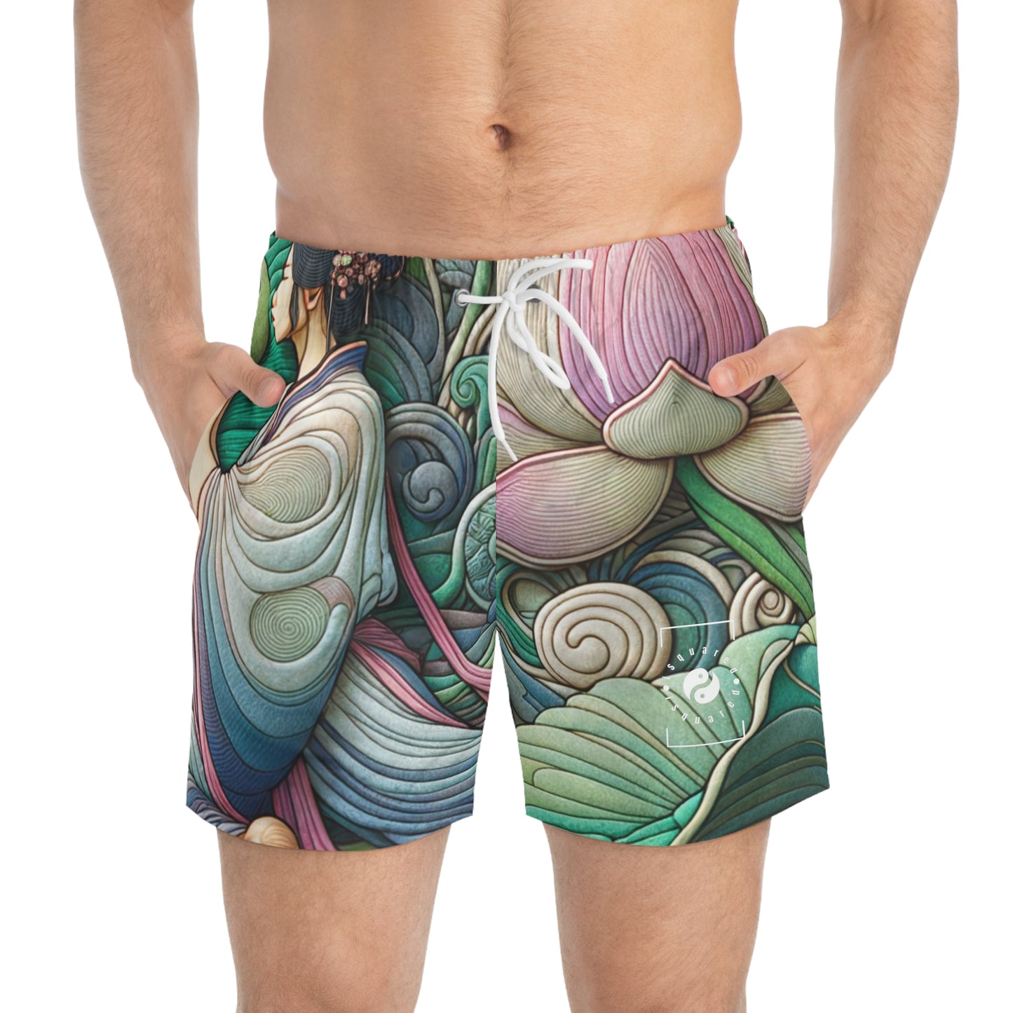 "Lotus Echo Serenity" - Swim Trunks for Men