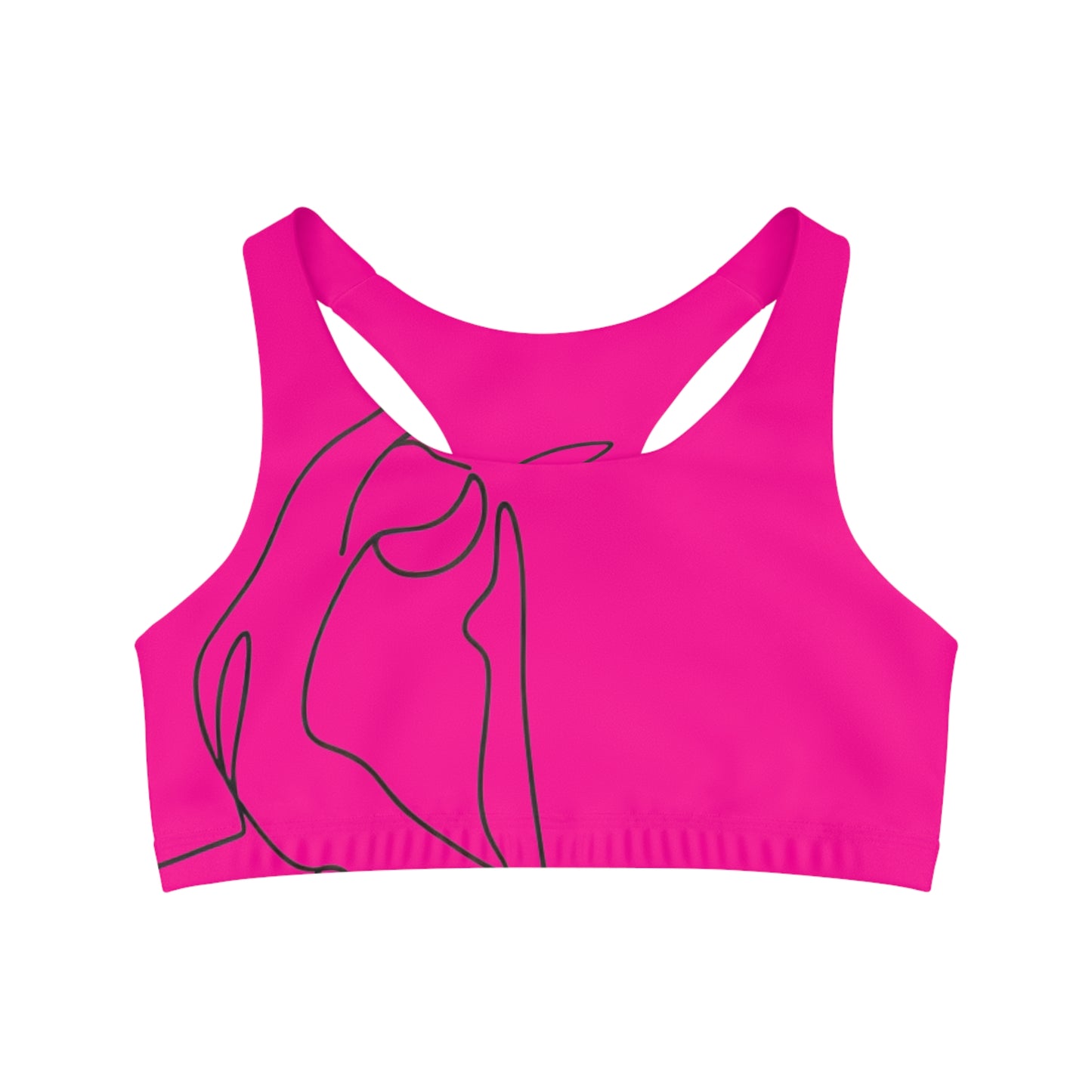 Line Art Pigeon Pose - Seamless Sports Bra