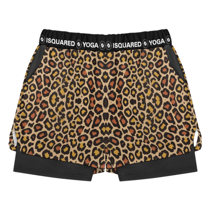 Wild Leopards - Compression Yoga Shorts