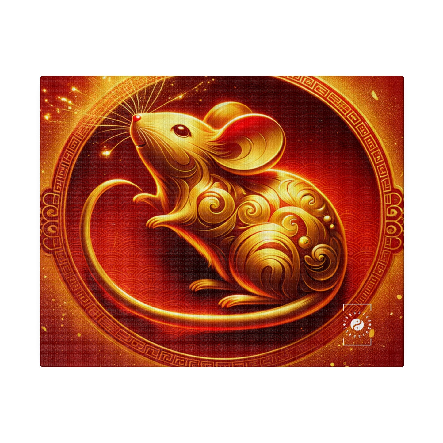 "Golden Emissary: A Lunar New Year's Tribute" - Art Print Canvas