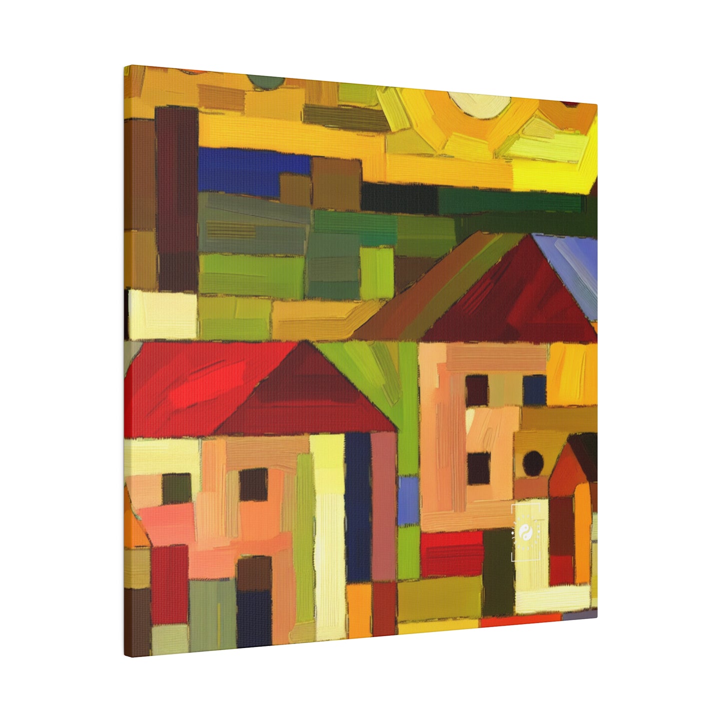 « Adobes de terre dans les teintes de Hundertwasser » – Impression sur toile